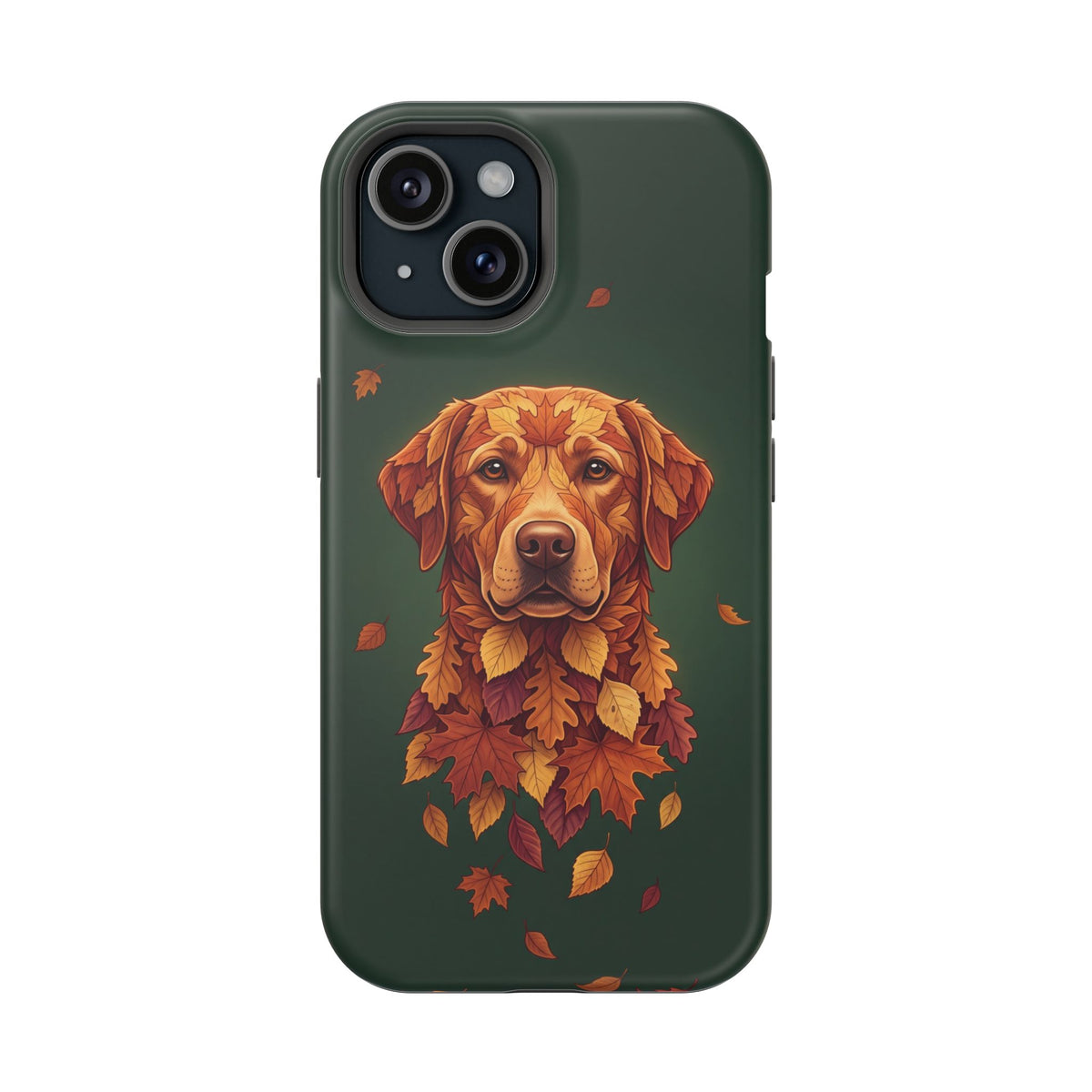 Autumn Leaves Labrador Phone Case — Tough Magnetic Case with Wireless Charging