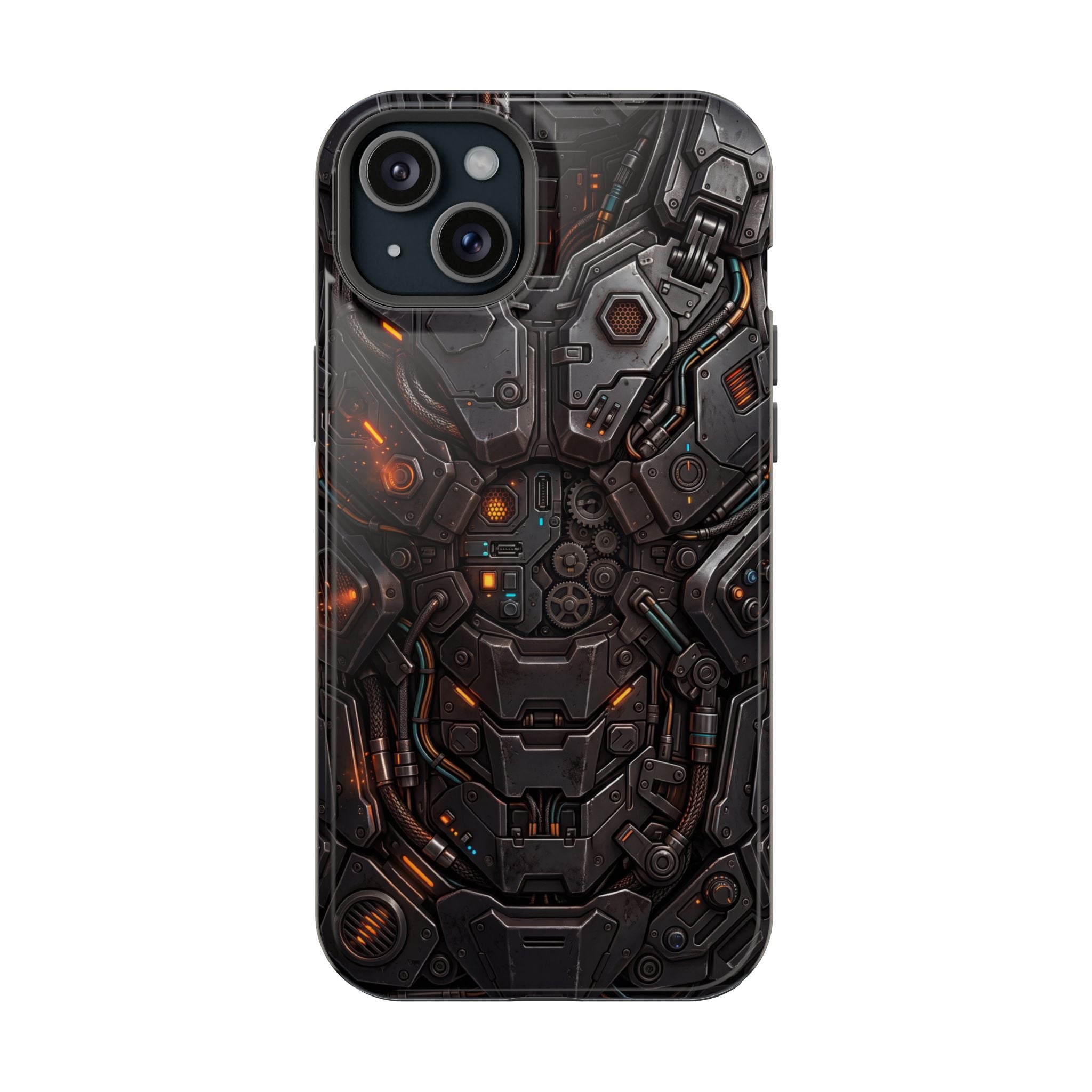 Mech Armor Phone Case — Industrial Circuit Wireless Charging Cover