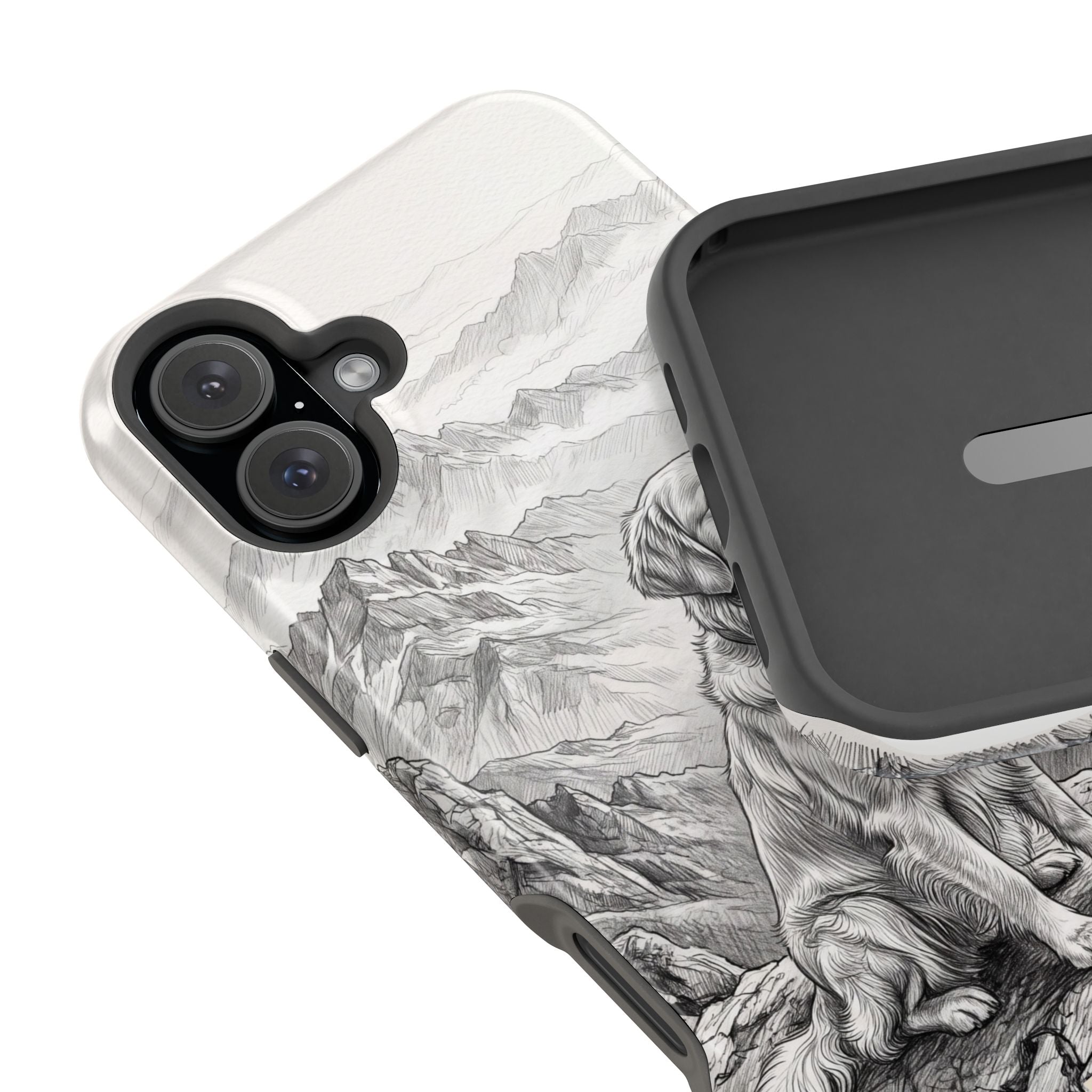 Personalized Golden Retriever Mountain Peak Phone Case — Wireless Charging Cover