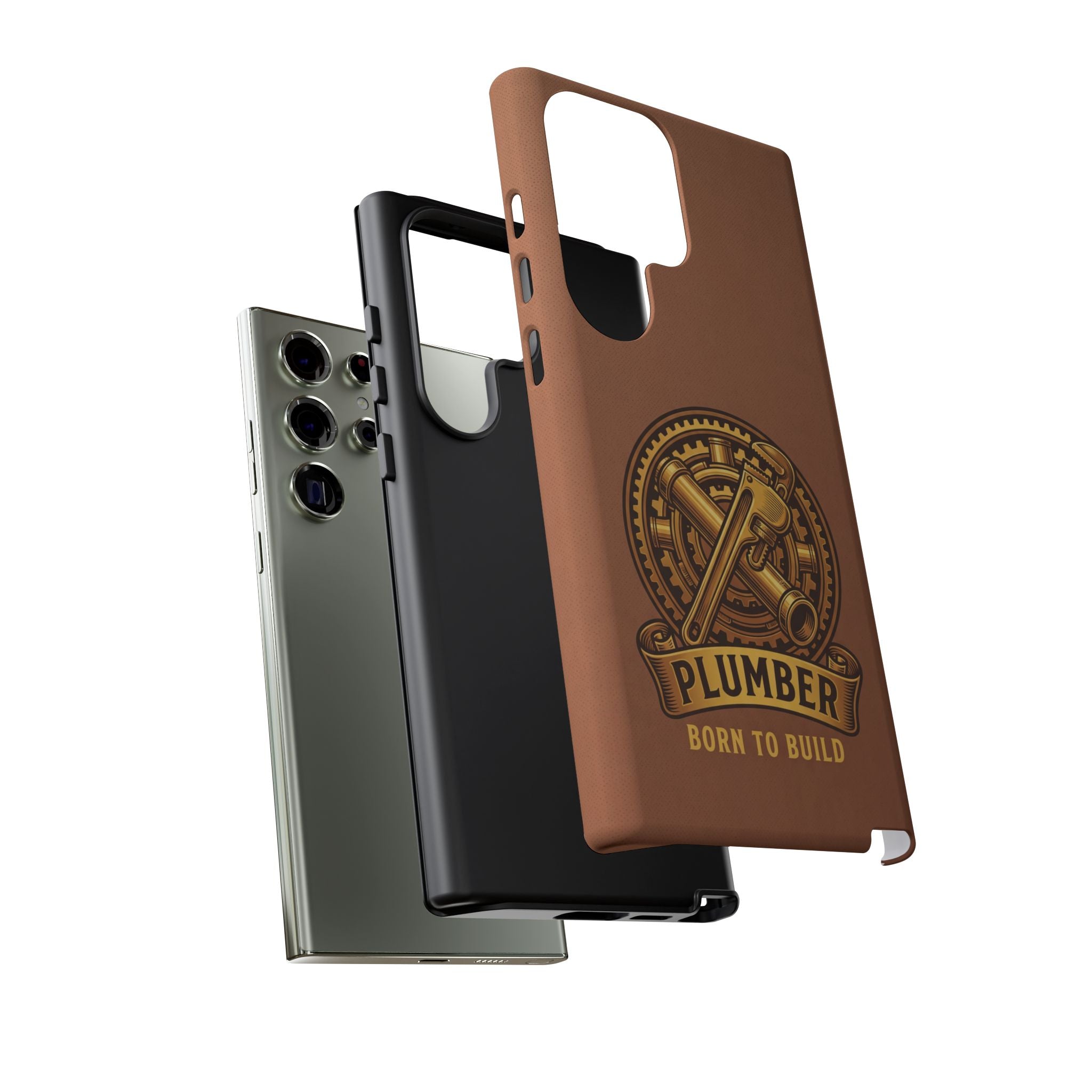 Plumber Born to Build Leather Phone Case - Samsung & iPhone Series