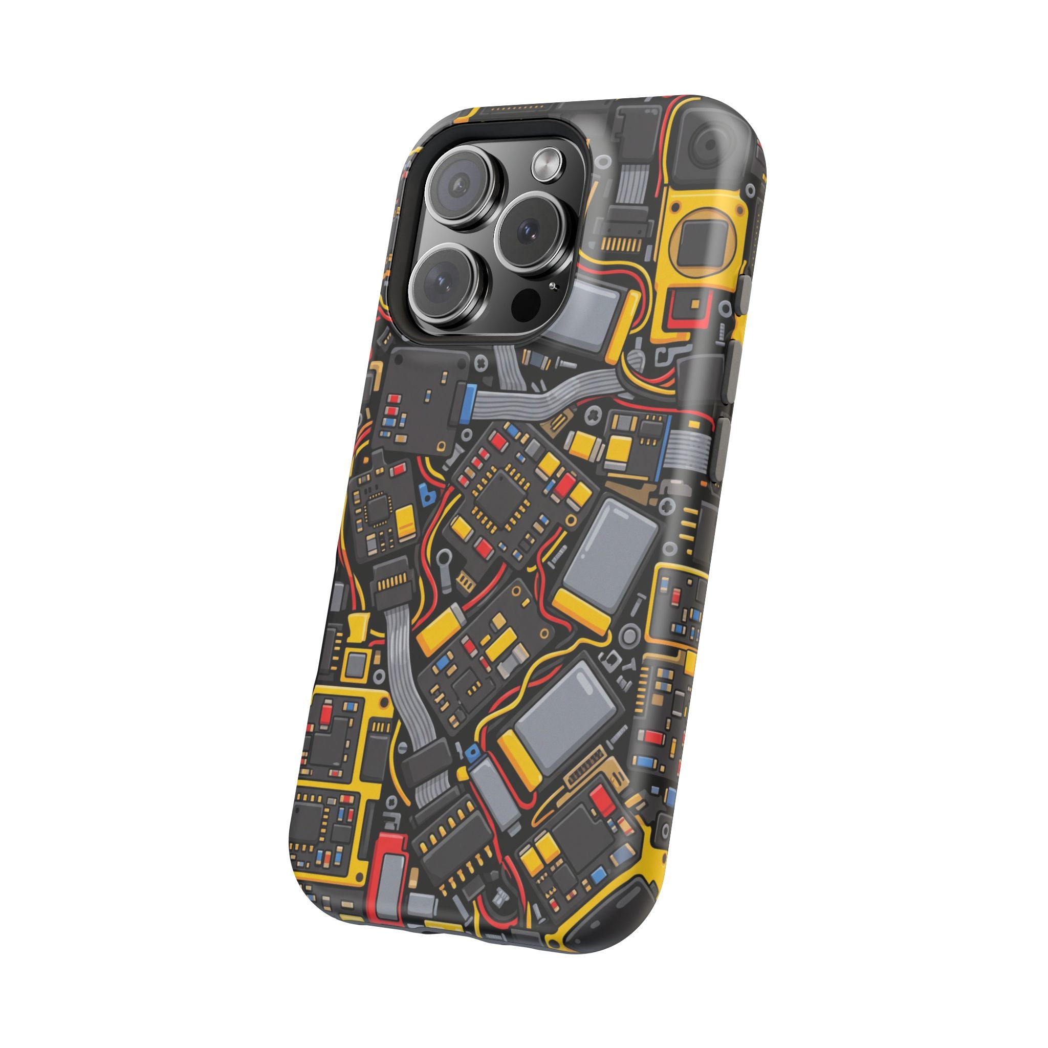 Voltage Board Phone Case — Yellow Circuit Wireless Charging Cover