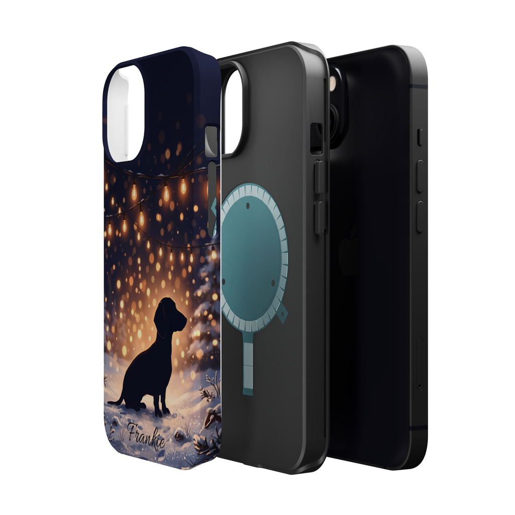 Personalized Dachshund Golden Sparks Phone Case — Wireless Charging Cover