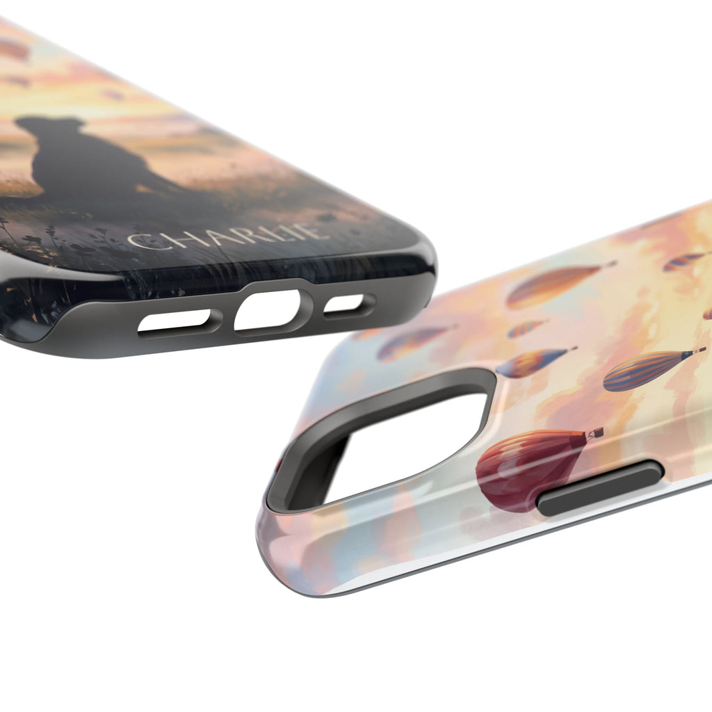 Personalized Golden Retriever Hot Air Balloon Phone Case — Wireless Charging Cover
