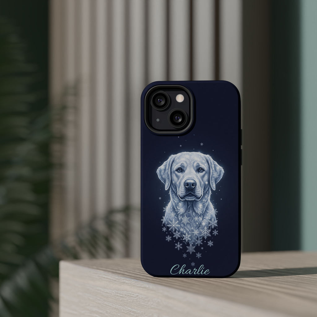 Personalized Winter Snowflake Labrador Phone Case — Tough Magnetic Case with Wireless Charging