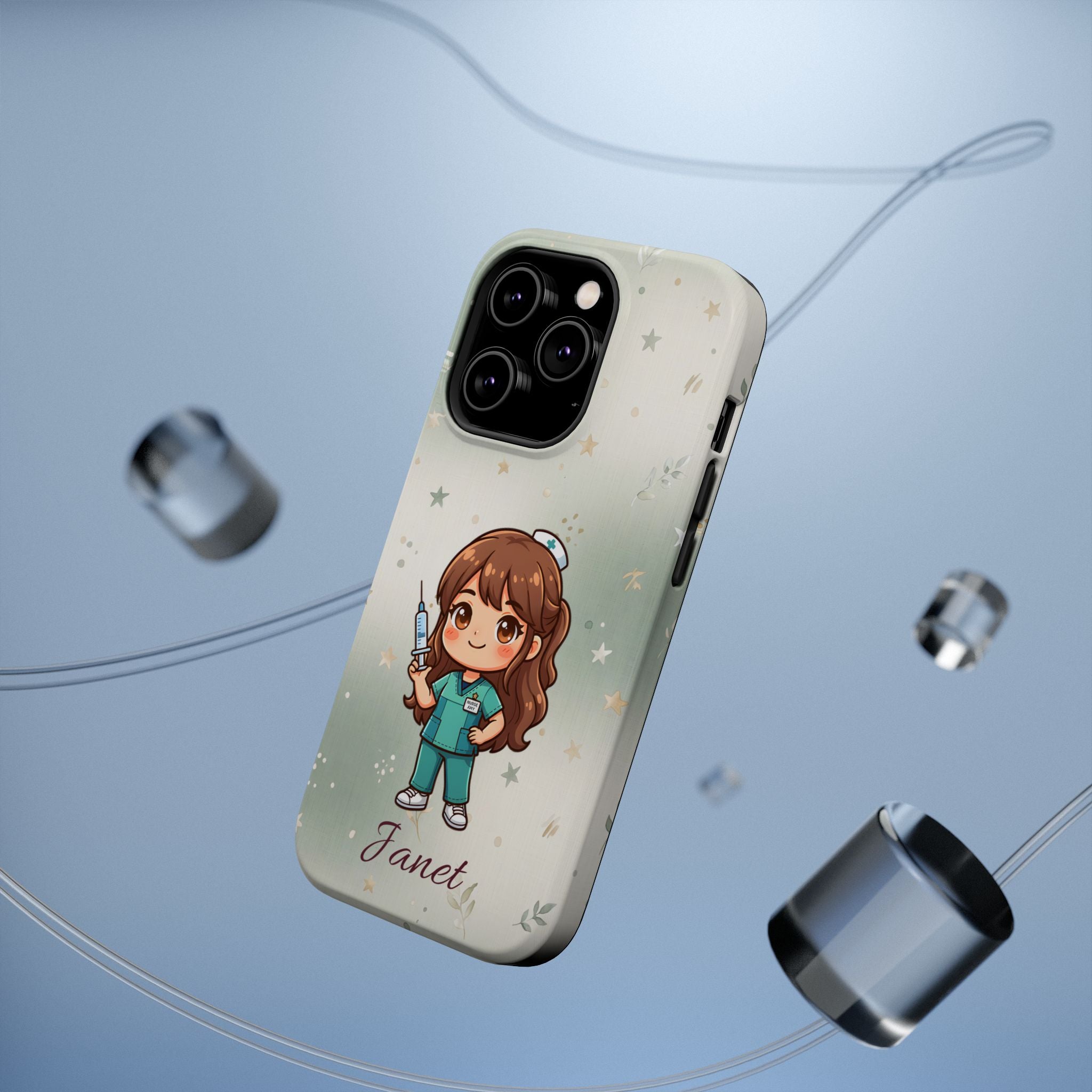 Personalized Nurse with Syringe Phone Case — Wireless Charging Cover