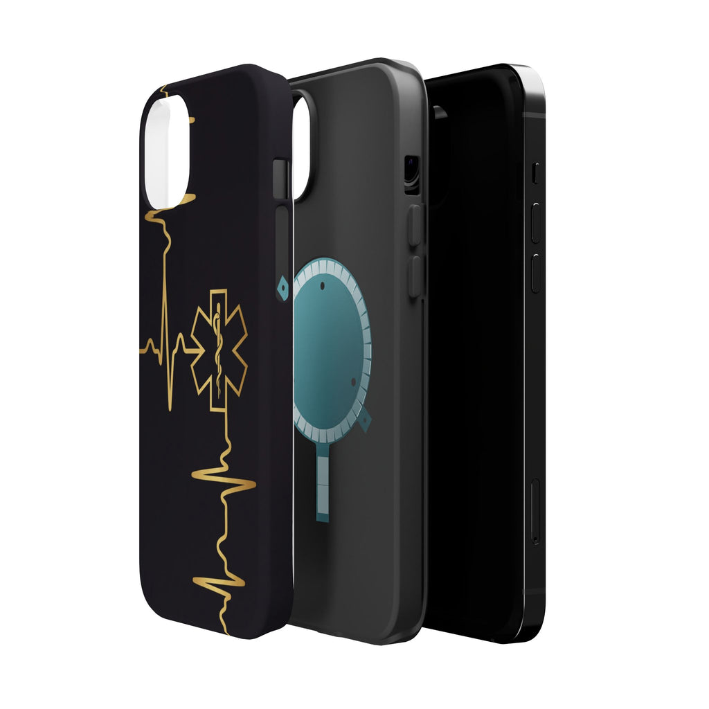 Paramedic/EMT Heartbeat Line Phone Case — Magnetic Wireless Charging Cover