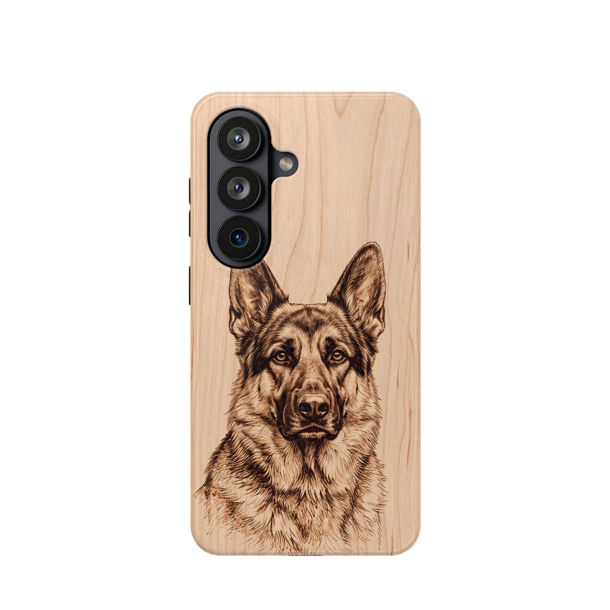 German Shepherd Phone Case | Pyrography Art — Tough Magnetic Case with Wireless Charging