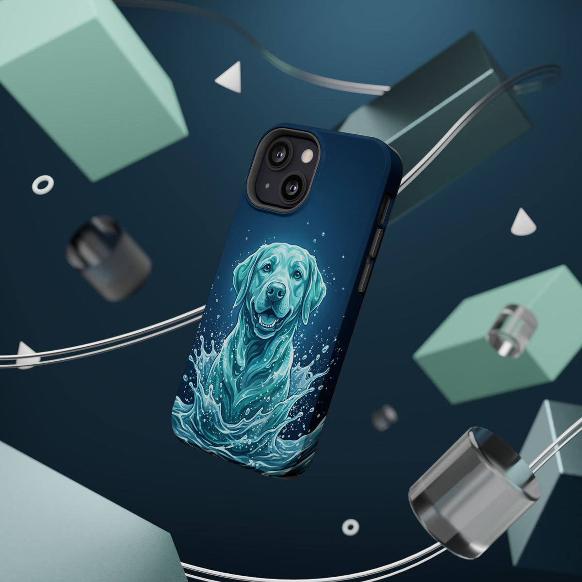 Water Splash Labrador Phone Case — Tough Magnetic Case with Wireless Charging