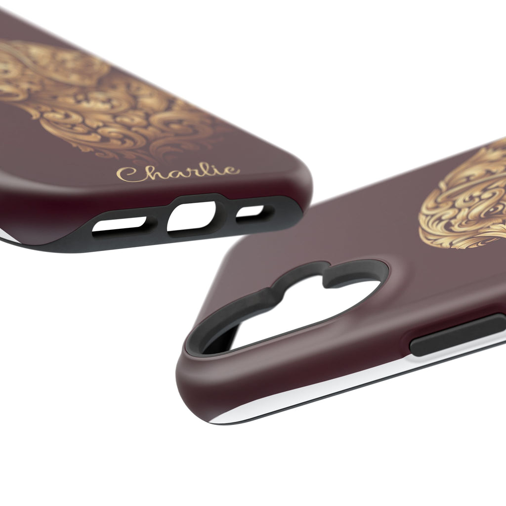 Personalized Gold Filigree Labrador Phone Case — Tough Magnetic Case with Wireless Charging