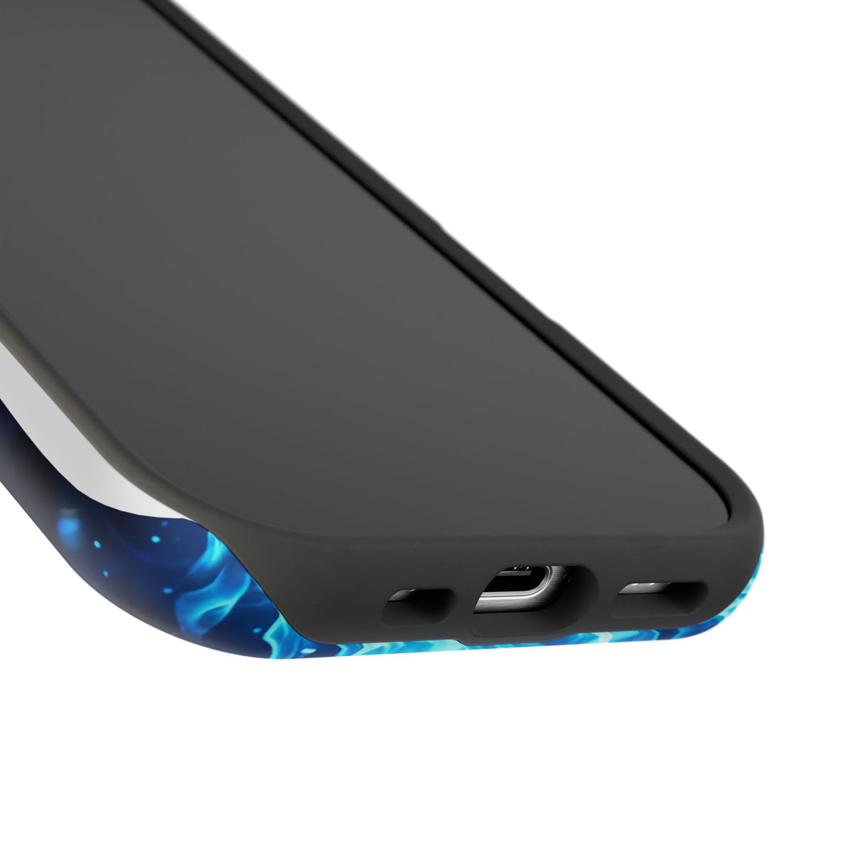 German Shepherd Phone Case | Blue Flame Art — Tough Magnetic Case with Wireless Charging