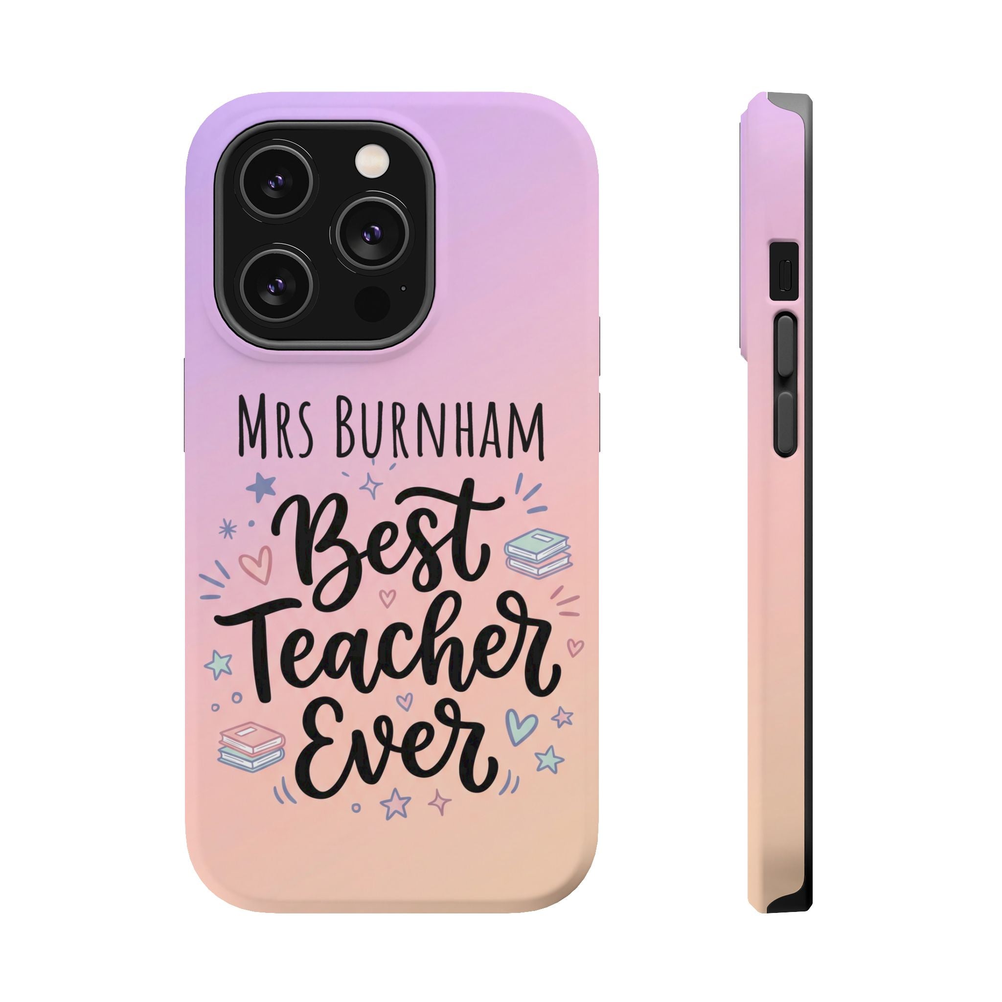Best Teacher Ever Personalized Phone Case — Wireless Charging Cover