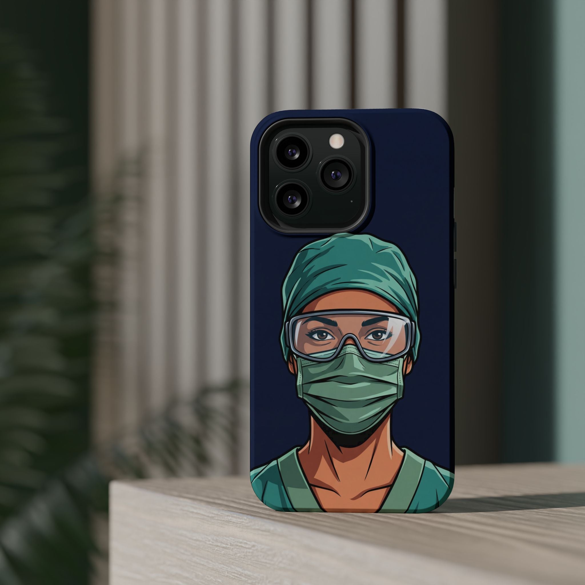 Bold Nurse Portrait Phone Case — Magnetic Wireless Charging Cover