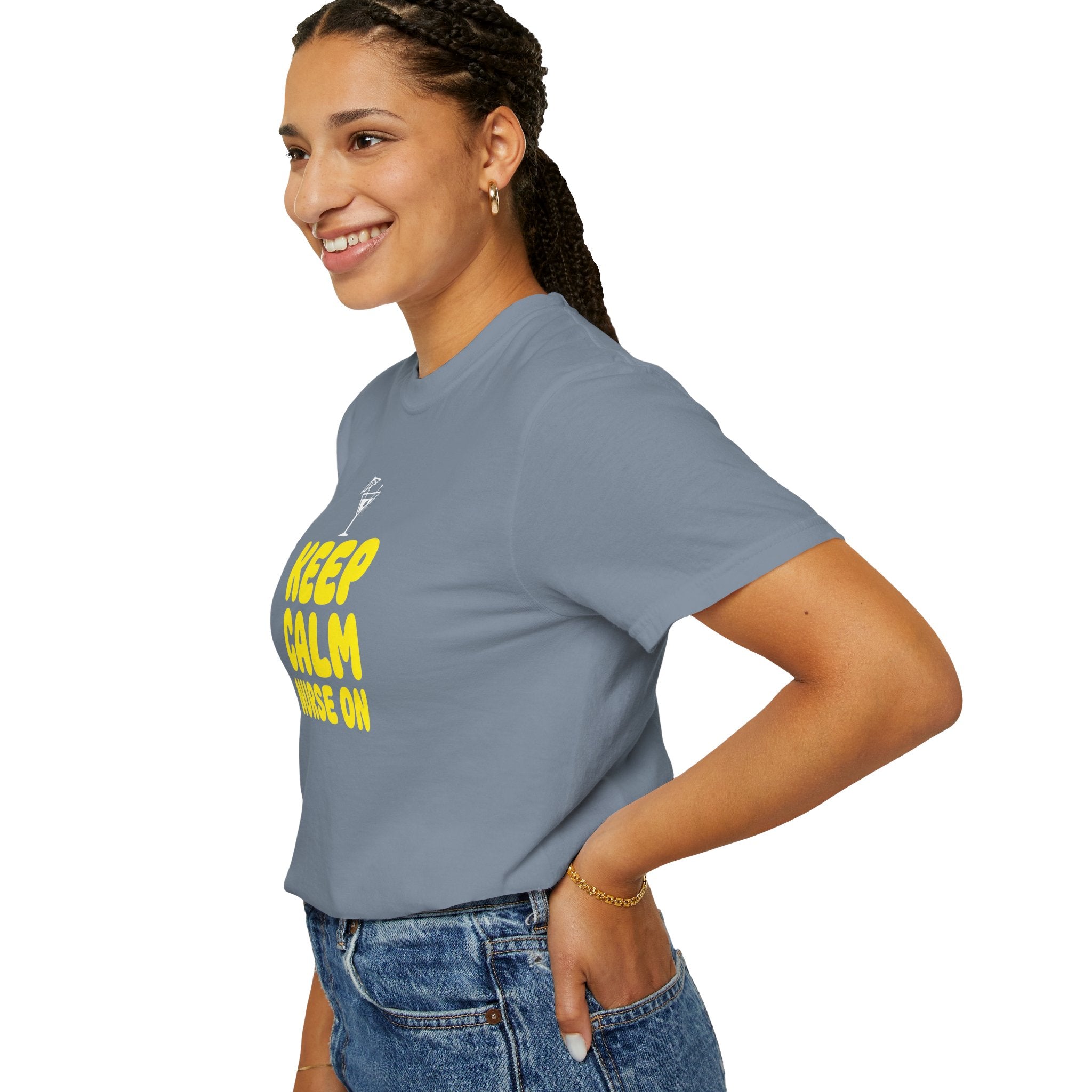 Nurse T-Shirt - "Keep Calm Nurse On" Funny Nursing Quote Unisex Tee, Nurse Appreciation Gift