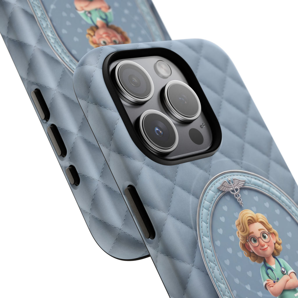 Personalized Nurse Phone Case | Quilted Badge Design, Custom Name iPhone Case