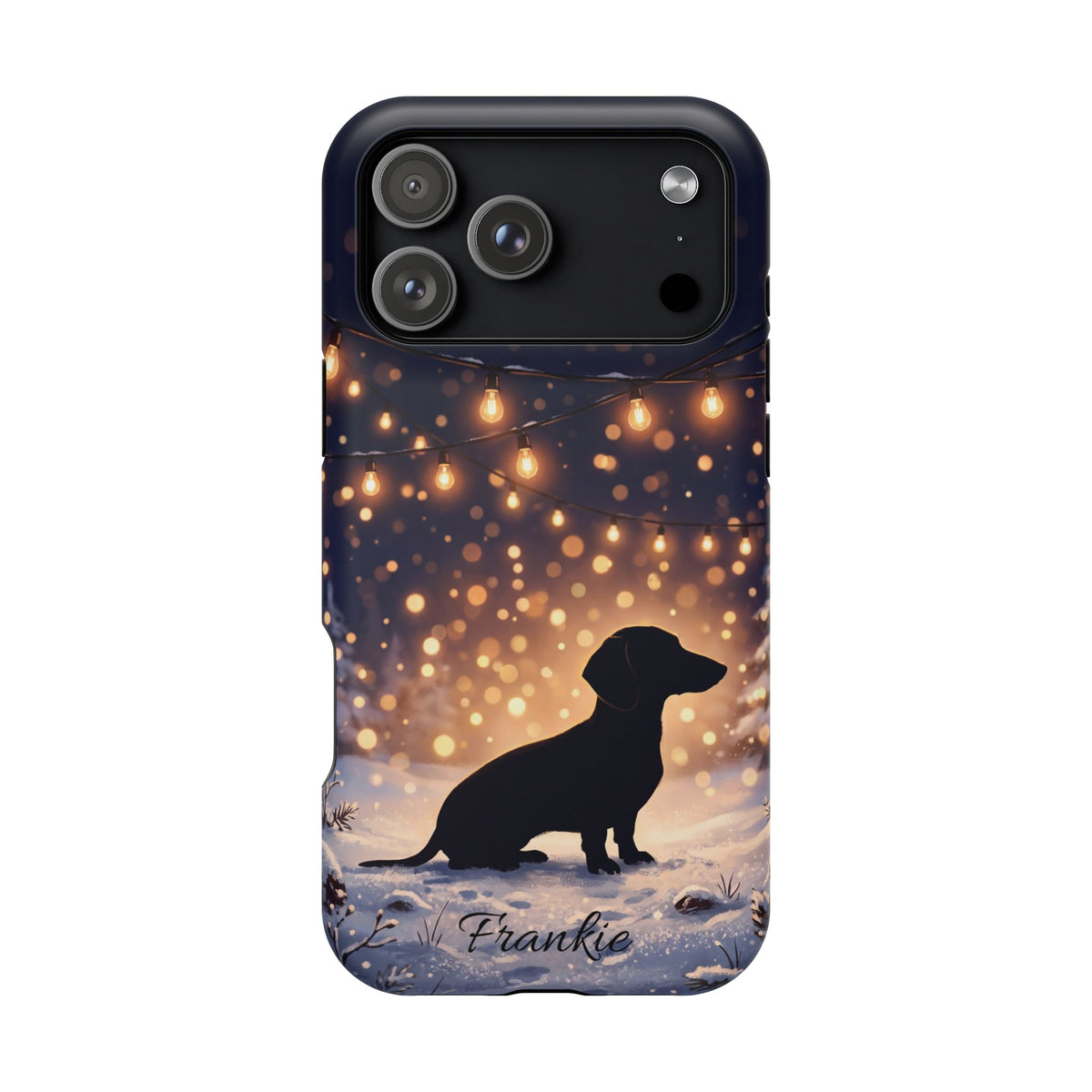 Personalized Dachshund Golden Sparks Phone Case — Wireless Charging Cover