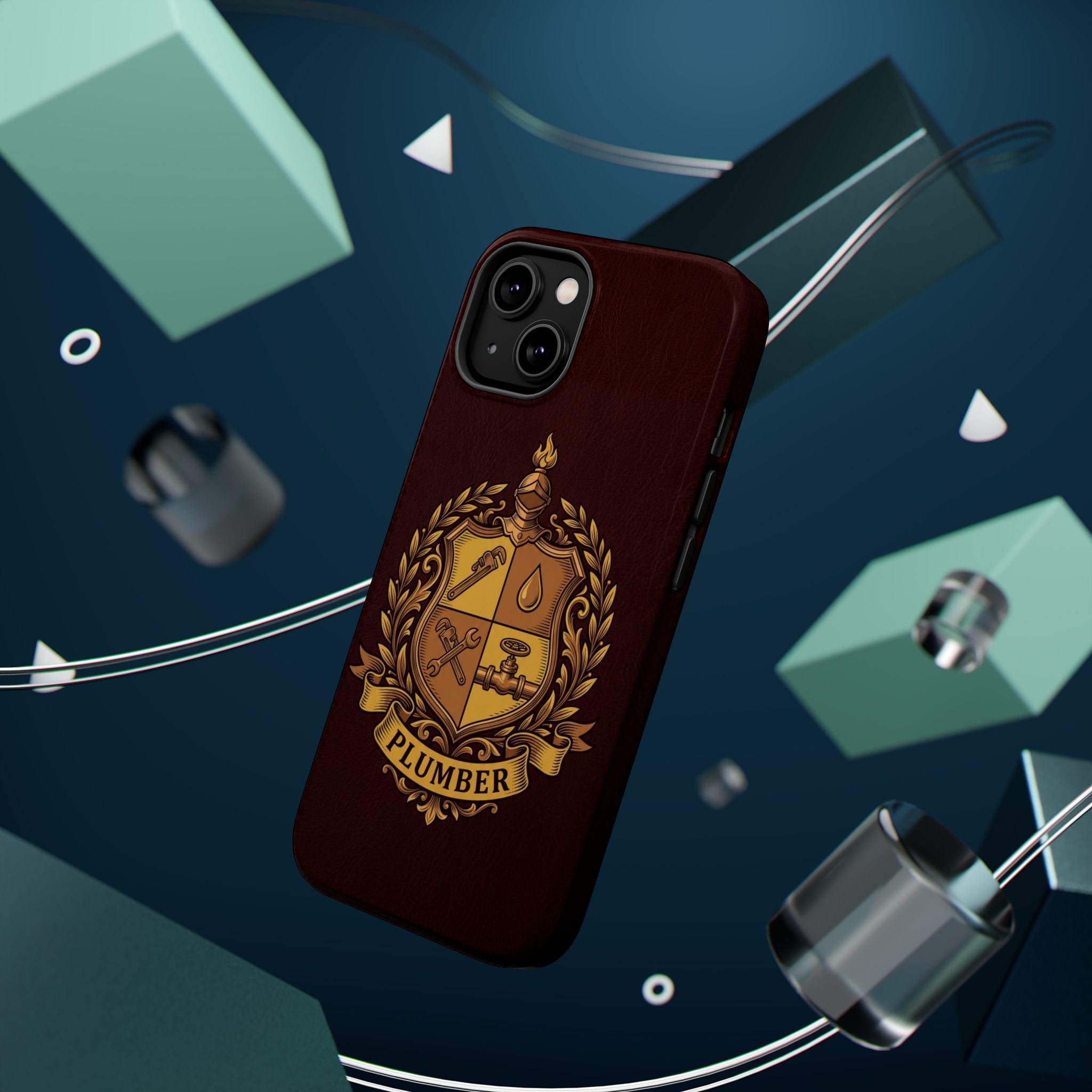 Plumber Crest Phone Case — Heraldic Shield Wireless Charging Cover