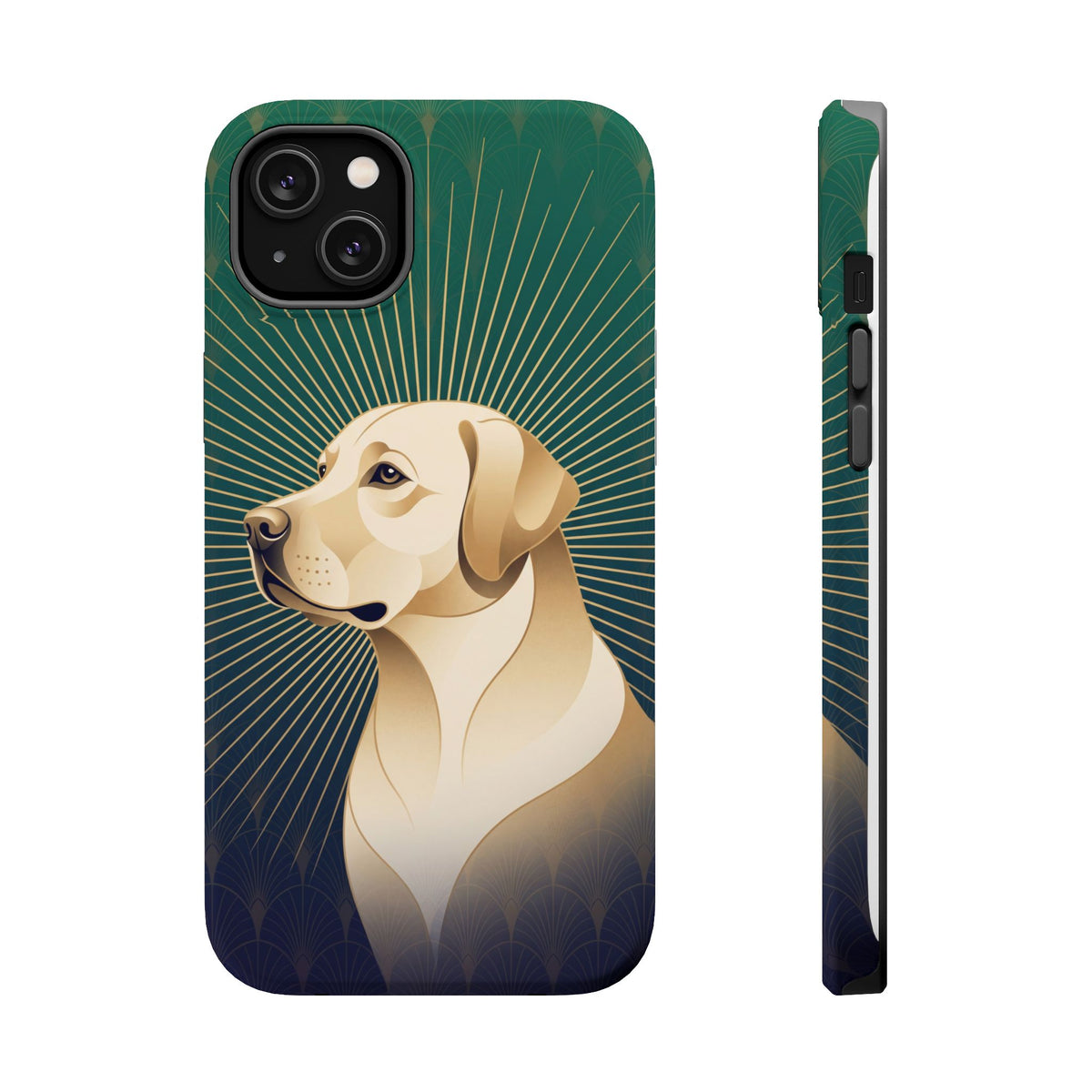 Art Deco Labrador Phone Case — Tough Magnetic Case with Wireless Charging