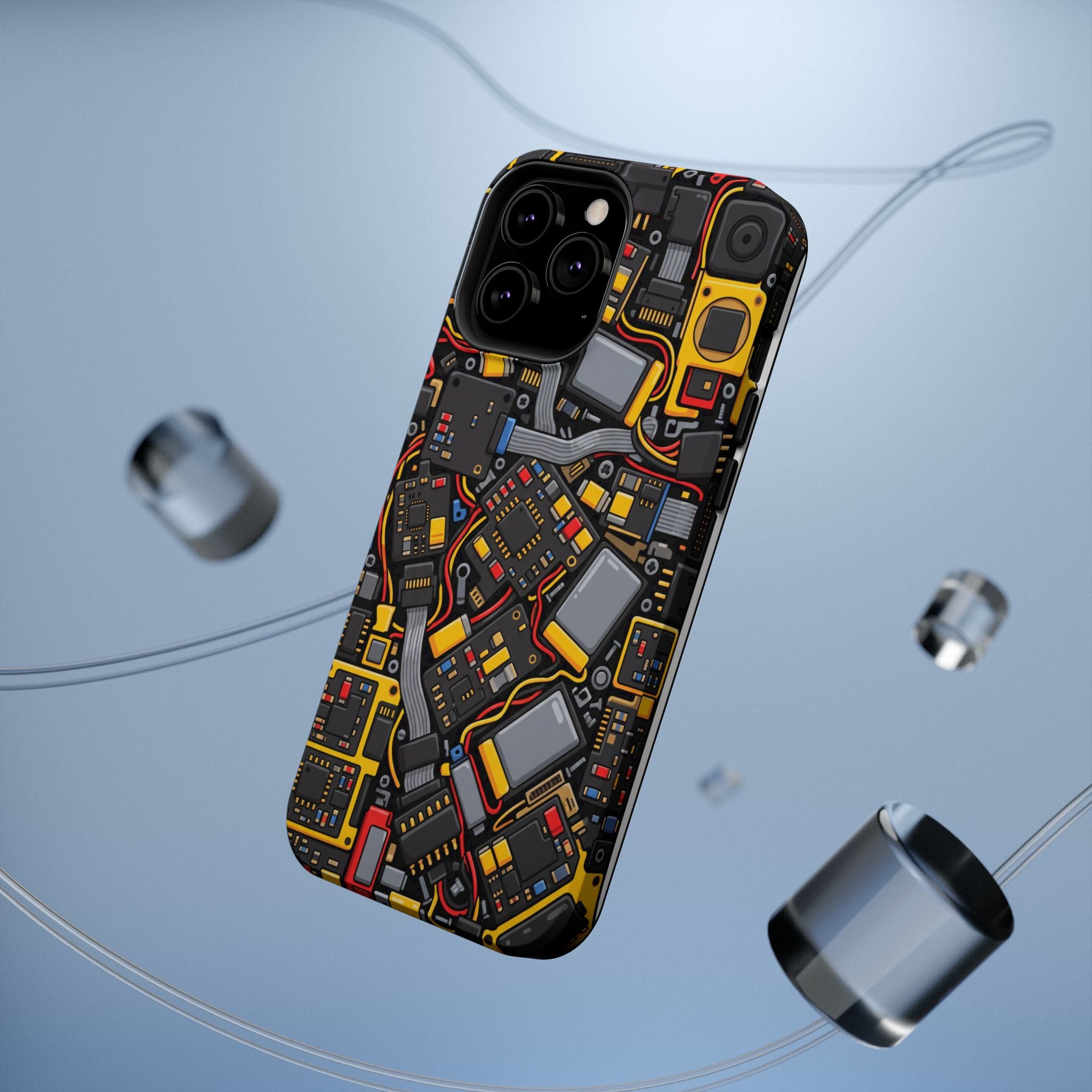 Voltage Board Phone Case — Yellow Circuit Wireless Charging Cover