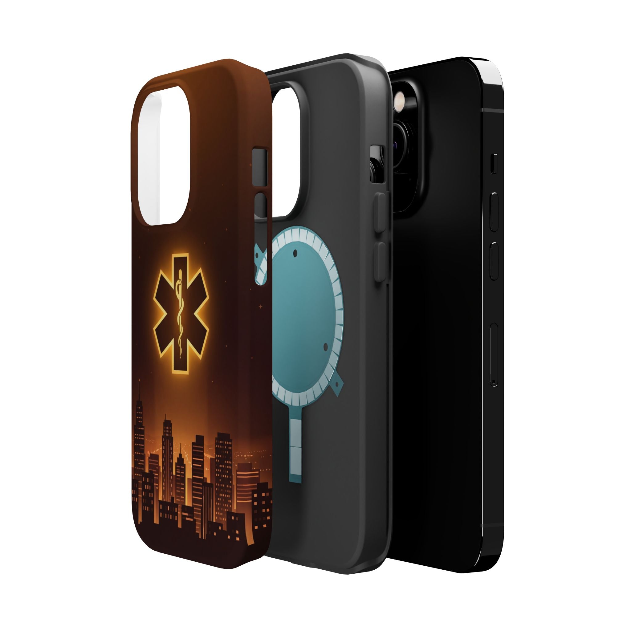 Paramedic/EMT Skyline Phone Case — Magnetic Wireless Charging Cover