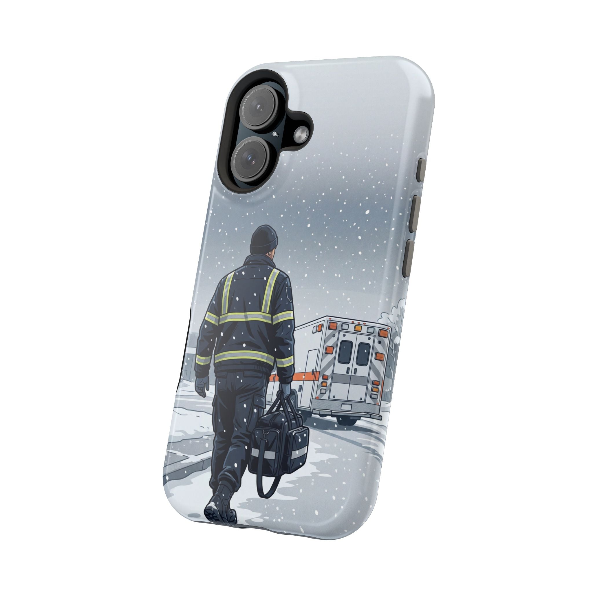 Bold Paramedic/EMT Portrait Phone Case — Magnetic Wireless Charging Cover
