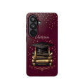 Graduation Cap & Books Personalized Teacher Phone Case — Wireless Charging Cover