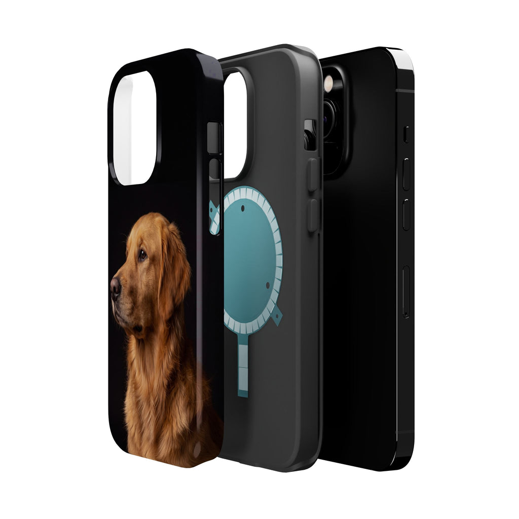 Golden Retriever Portrait Phone Case — Impact-Resistant Wireless Charging Cover