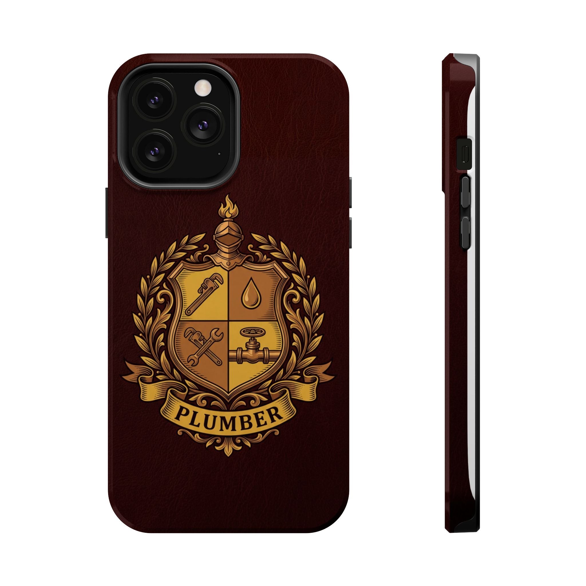 Plumber Crest Phone Case — Heraldic Shield Wireless Charging Cover