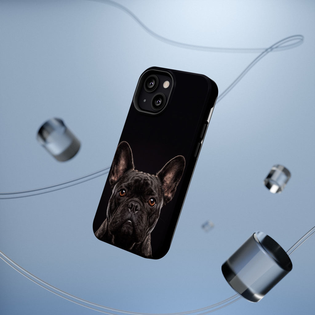 Black French Bulldog Phone Case — Impact-Resistant Wireless Charging Cover