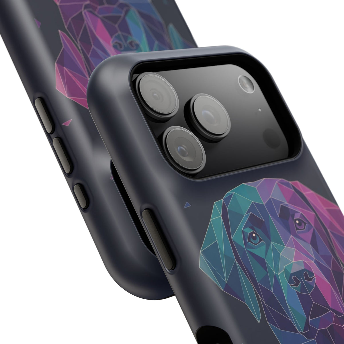 Geometric Labrador Phone Case — Tough Magnetic Case with Wireless Charging