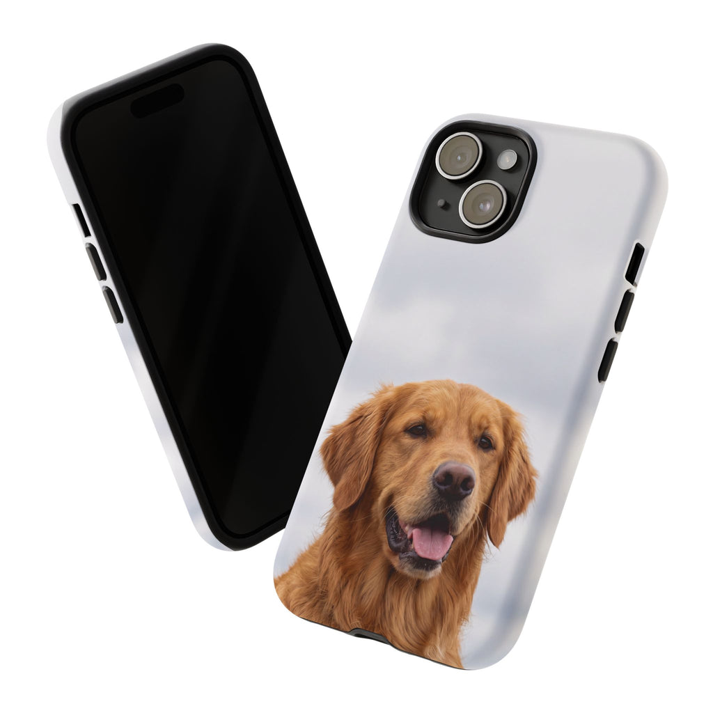 Golden Retriever Portrait Phone Case | Happy Dog Photo on Soft Sky Background | Samsung & iPhone