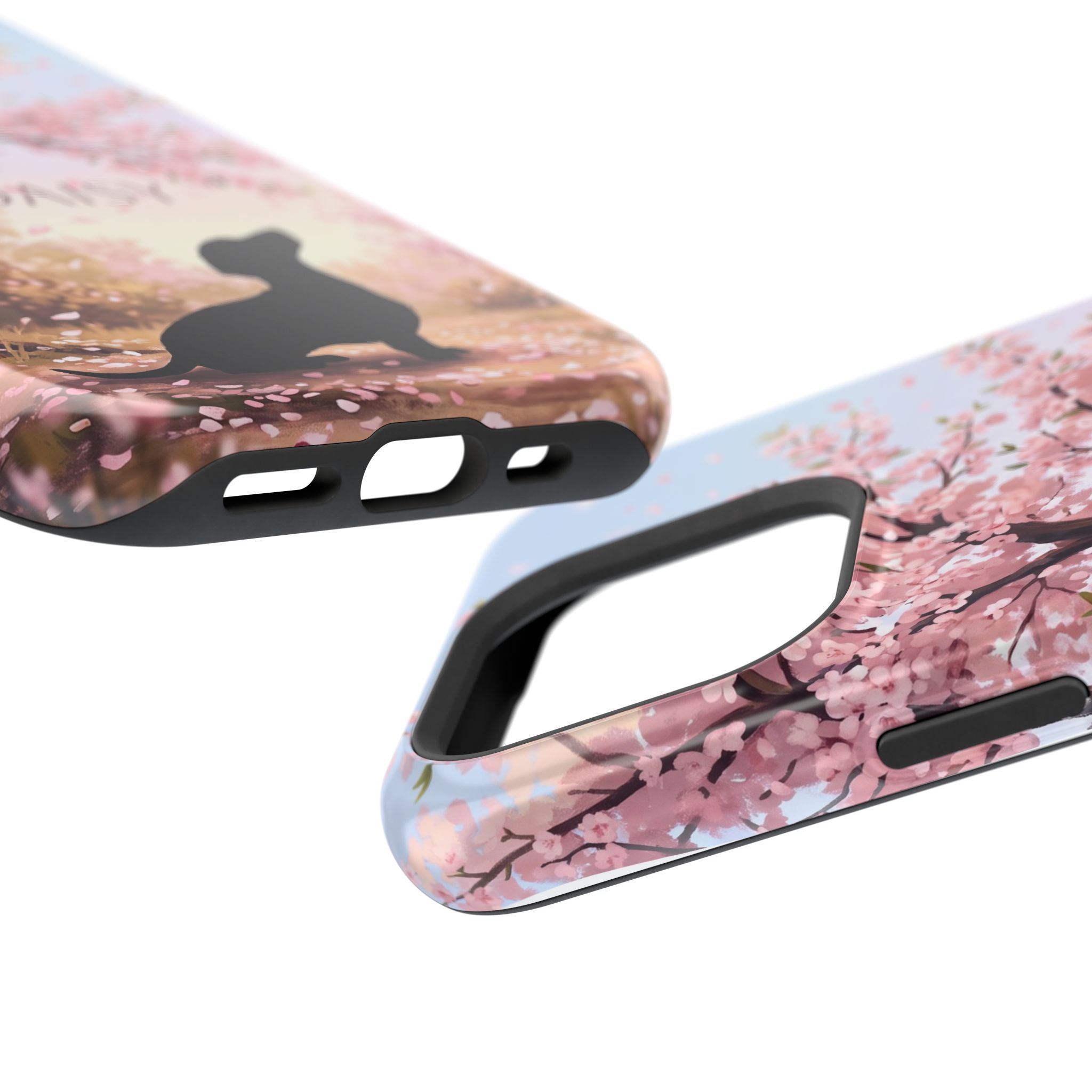 Personalized Dachshund Cherry Blossom Phone Case — Wireless Charging Cover