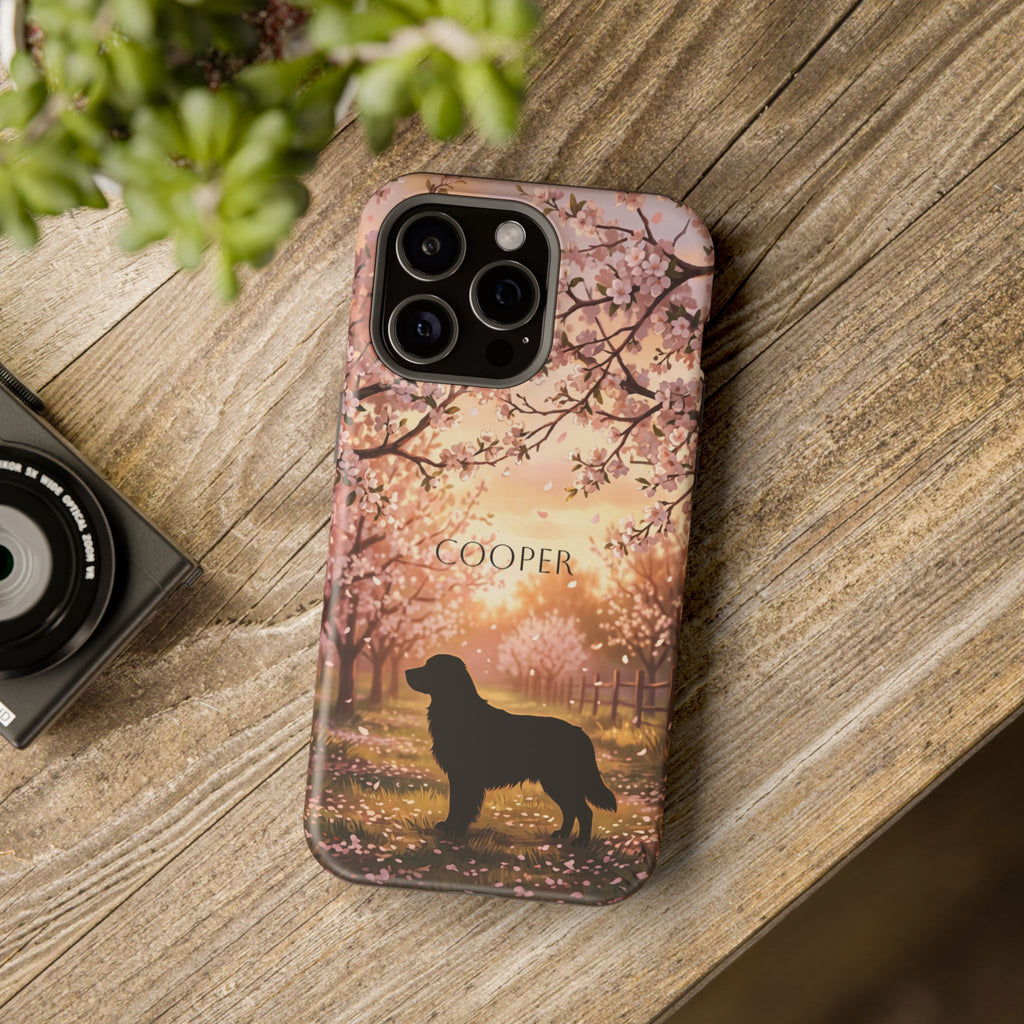 Personalized Golden Retriever Autumn Forest Phone Case — Wireless Charging Cover