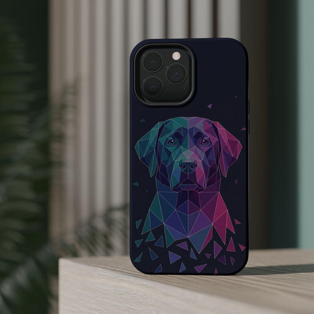 Geometric Labrador Phone Case — Tough Magnetic Case with Wireless Charging