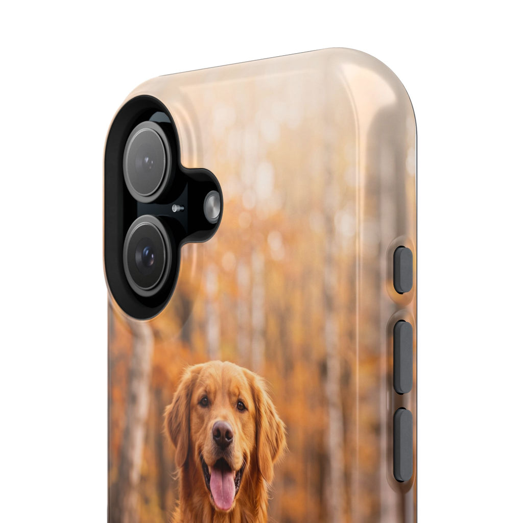 Autumn Golden Retriever Phone Case — Impact-Resistant Wireless Charging Cover
