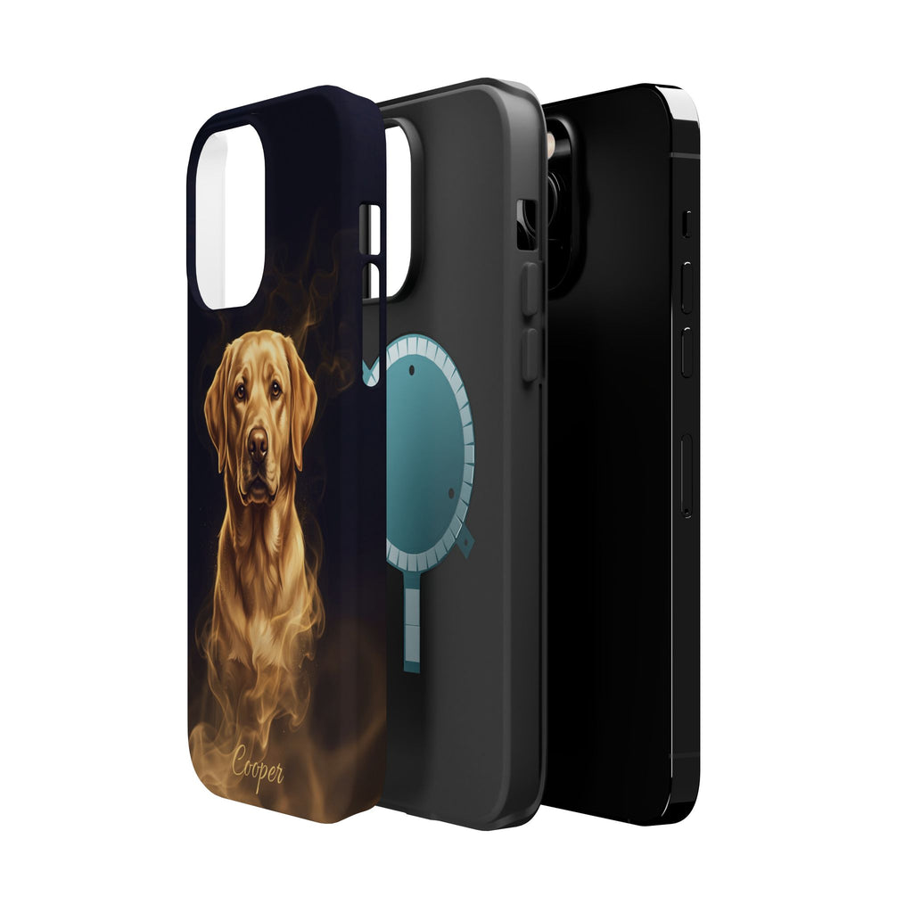 Personalized Gold Smoke Labrador Phone Case — Tough Magnetic Case with Wireless Charging