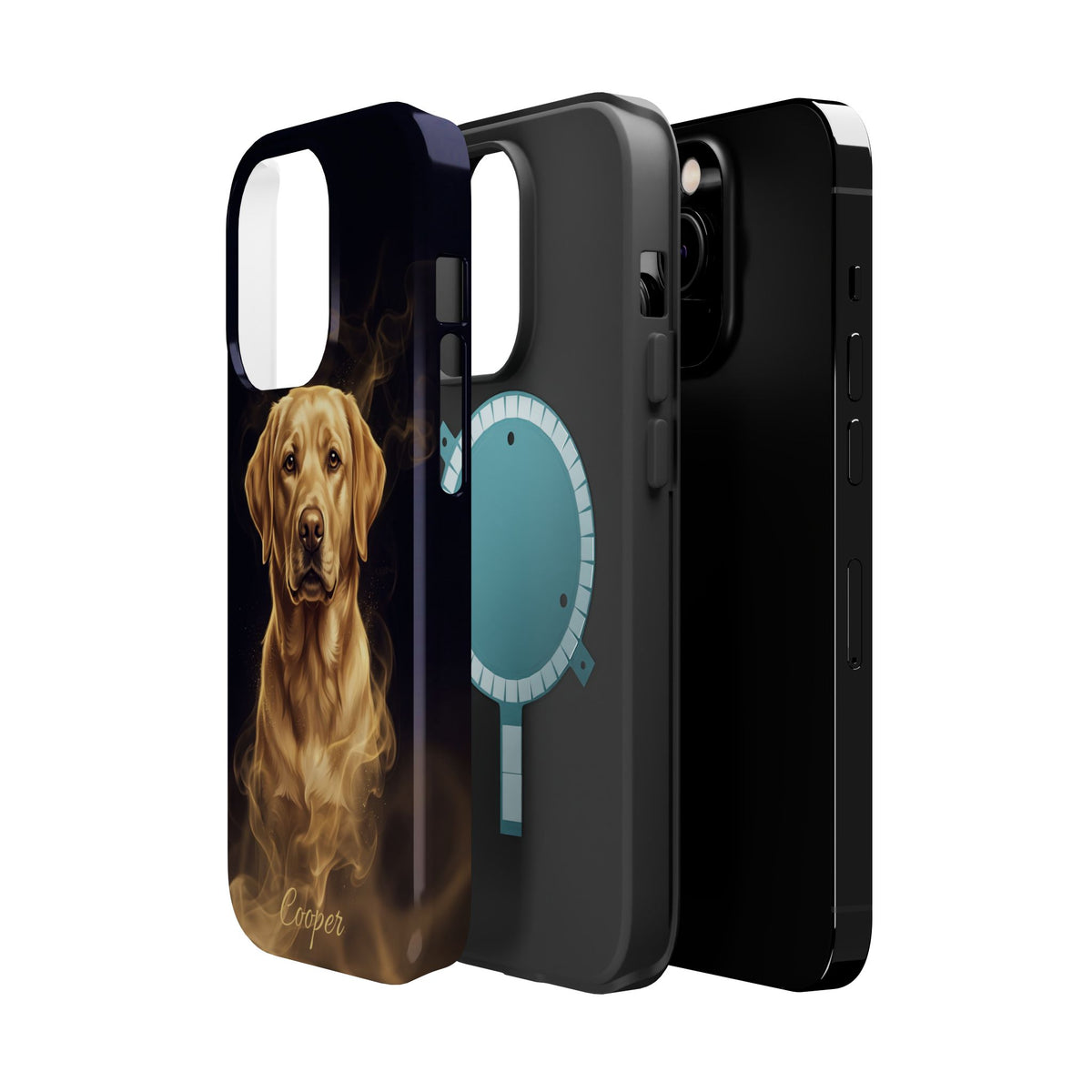 Personalized Gold Smoke Labrador Phone Case — Tough Magnetic Case with Wireless Charging