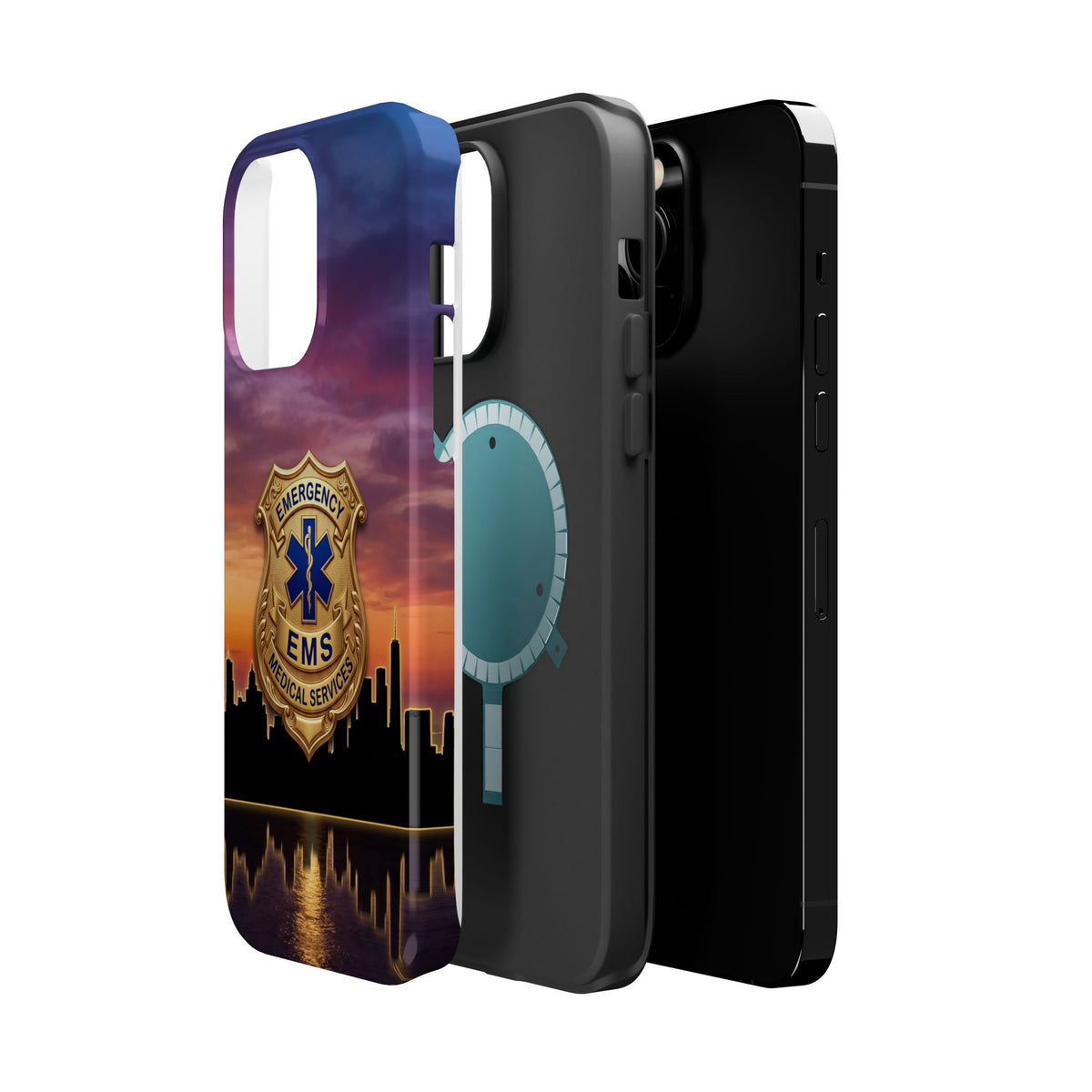 EMS Badge Sunset Skyline Phone Case — Magnetic Wireless Charging Cover