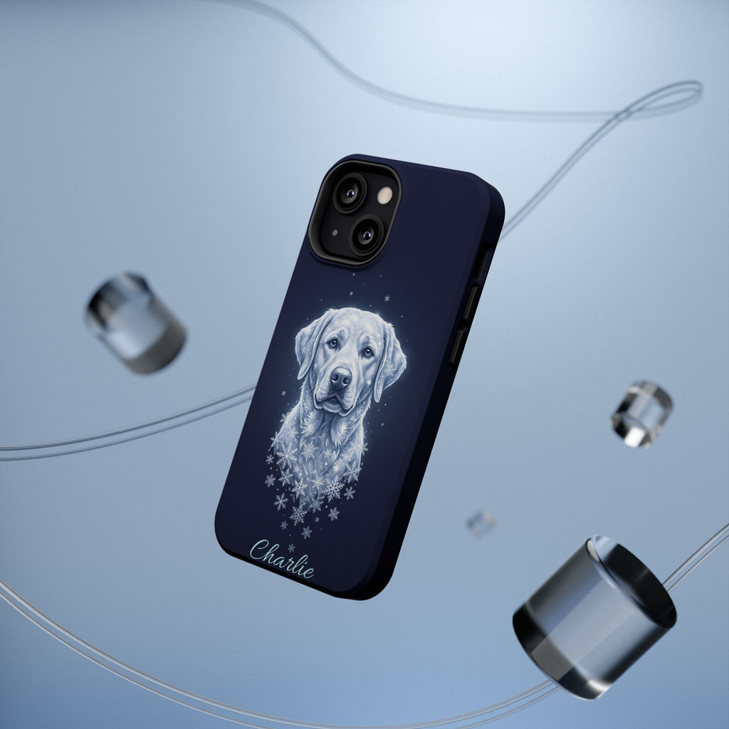 Personalized Winter Snowflake Labrador Phone Case — Tough Magnetic Case with Wireless Charging
