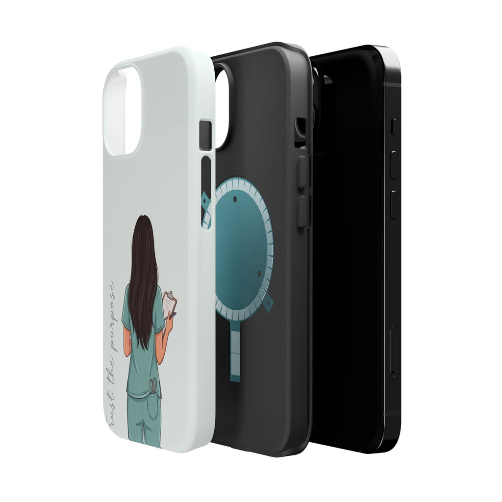 Nurse Illustration Phone Case — Impact-Resistant Wireless Charging Cover