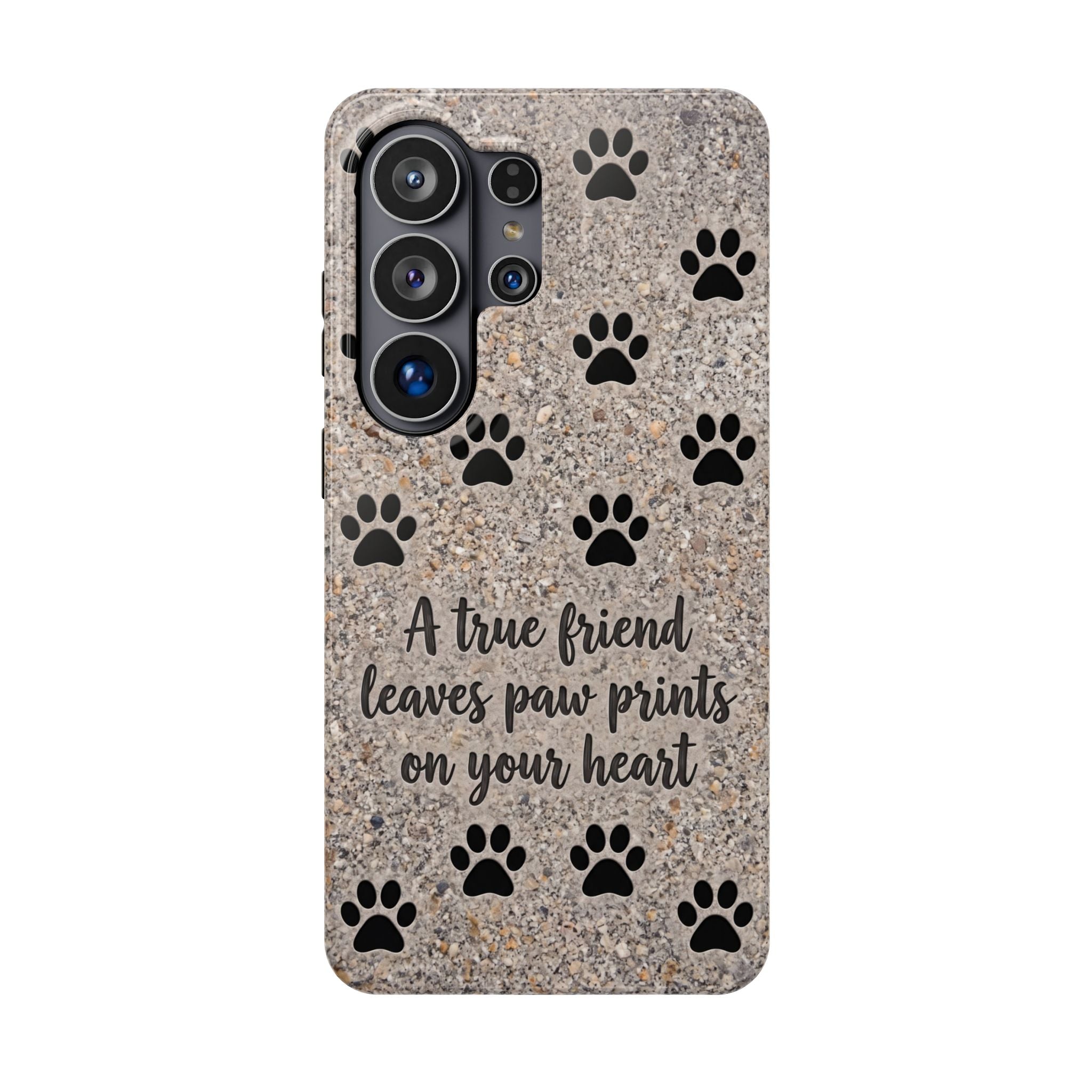 A True Friend Leaves Paw Prints Phone Case — Impact-Resistant Wireless Charging Cover
