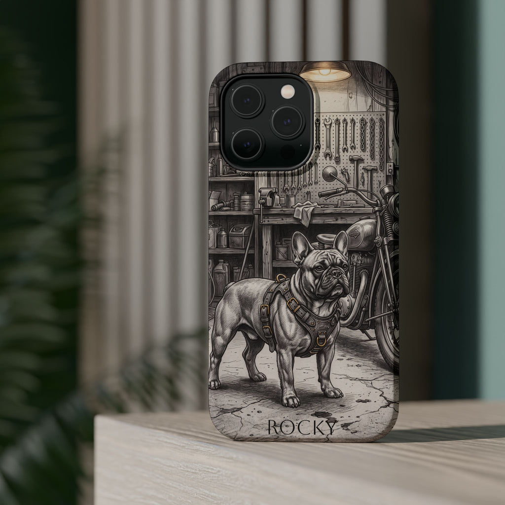 Personalized French Bulldog Vintage Street Phone Case — Wireless Charging Cover