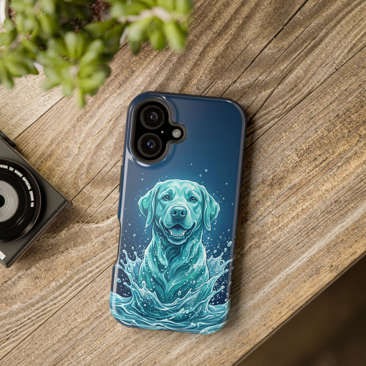 Water Splash Labrador Phone Case — Tough Magnetic Case with Wireless Charging