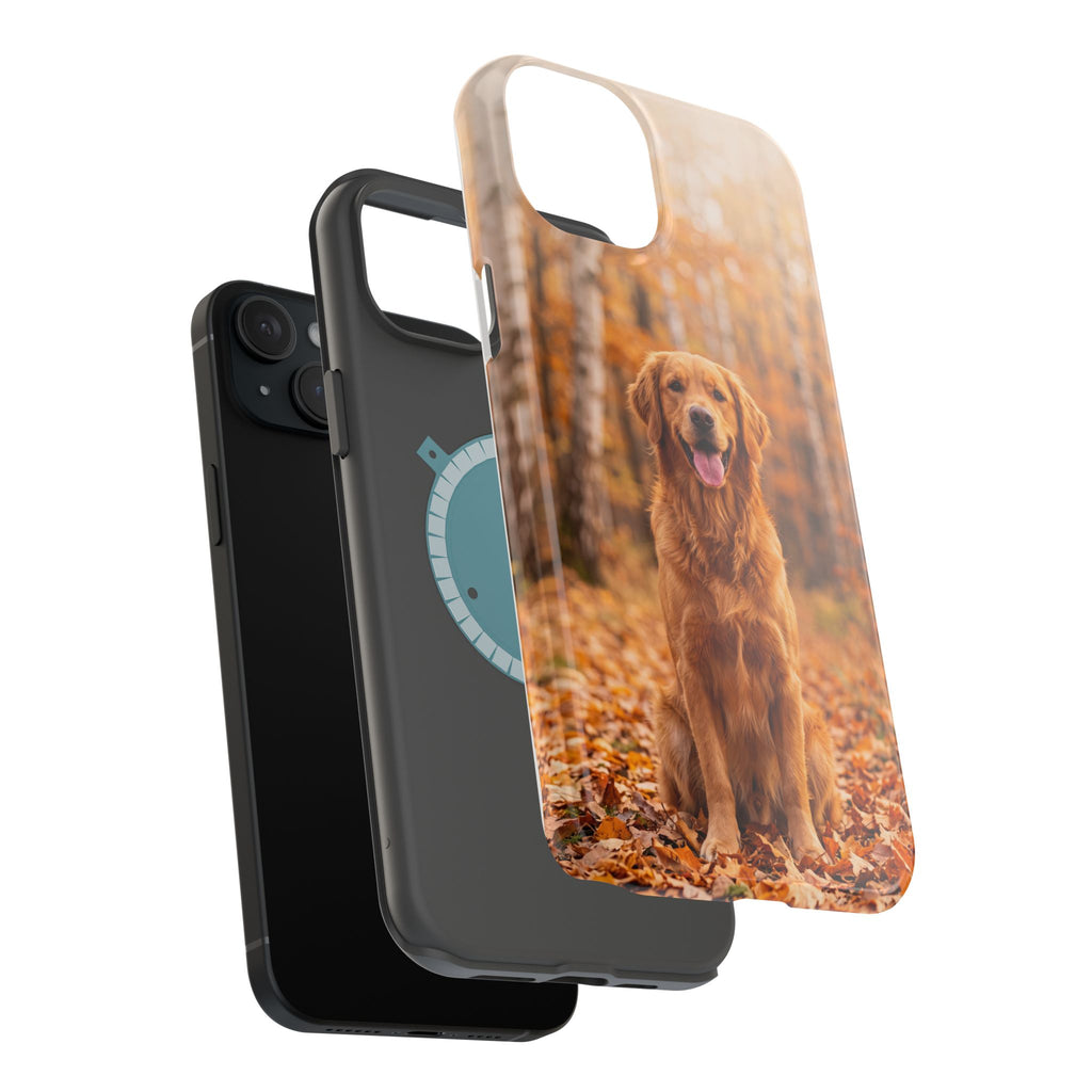 Autumn Golden Retriever Phone Case — Impact-Resistant Wireless Charging Cover