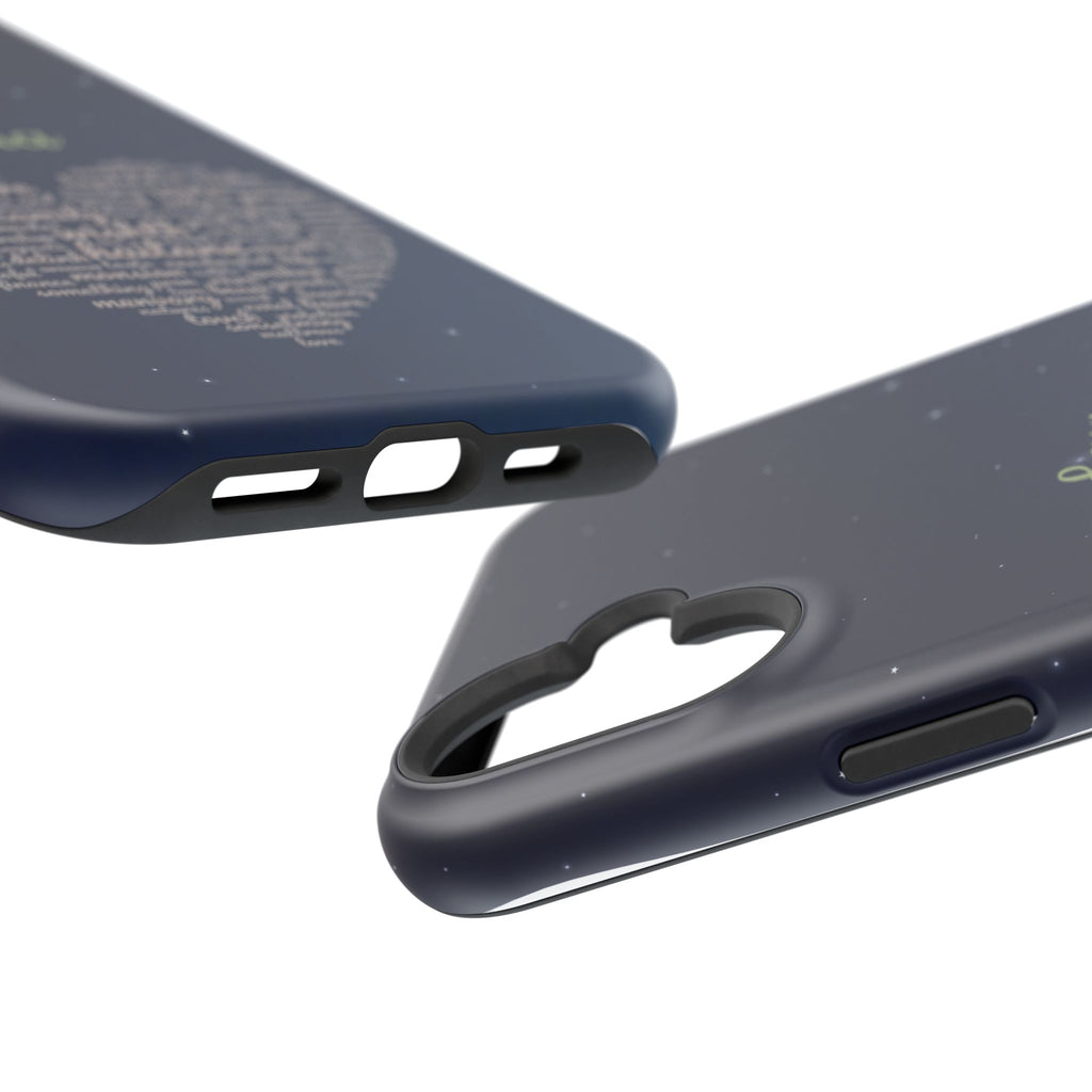 Personalized Teacher Heart Word Art Phone Case — Navy Wireless Charging Cover