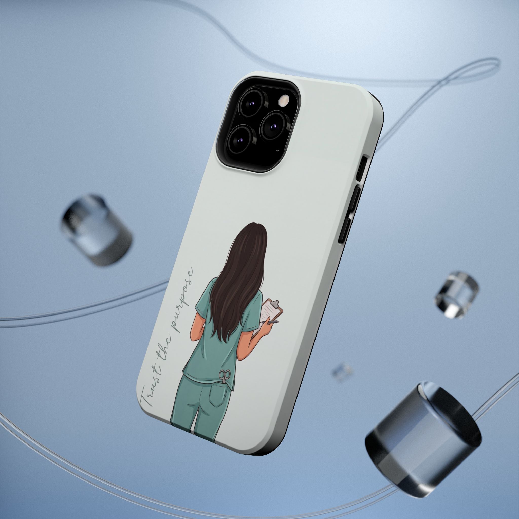 Nurse Illustration Phone Case — Impact-Resistant Wireless Charging Cover