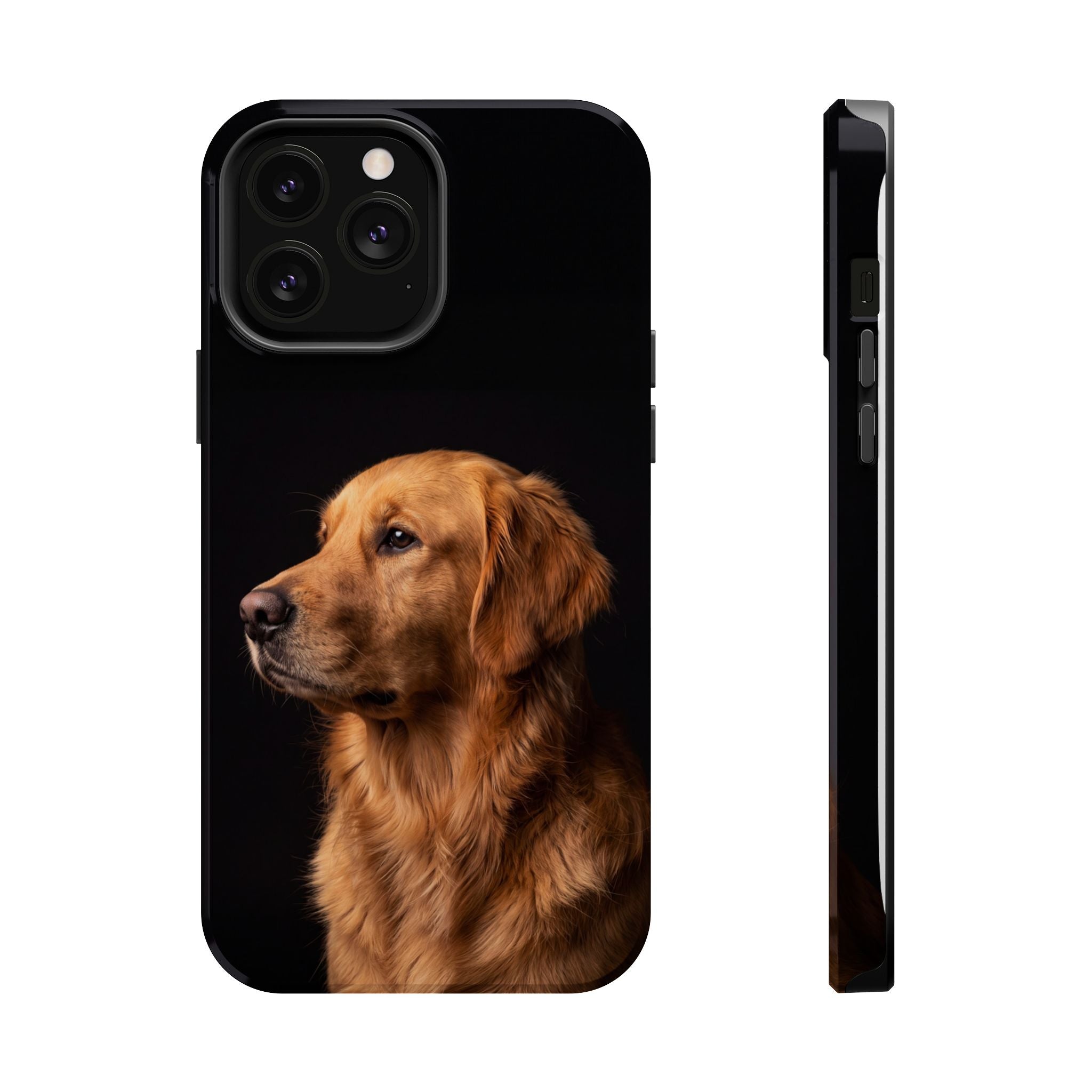 Golden Retriever Portrait Phone Case — Impact-Resistant Wireless Charging Cover