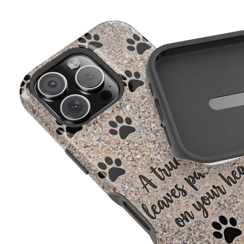 A True Friend Leaves Paw Prints Phone Case — Impact-Resistant Wireless Charging Cover