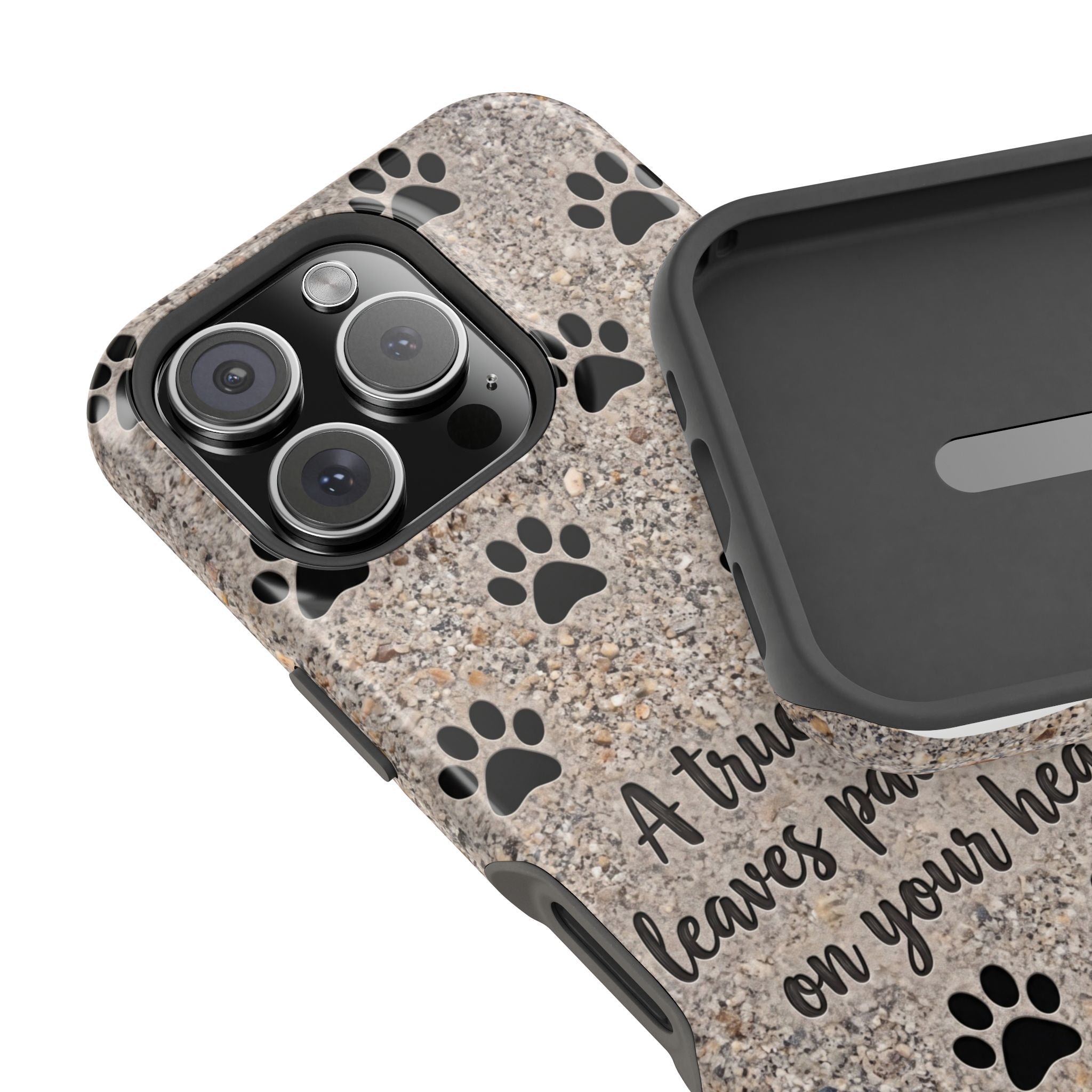A True Friend Leaves Paw Prints Phone Case — Impact-Resistant Wireless Charging Cover