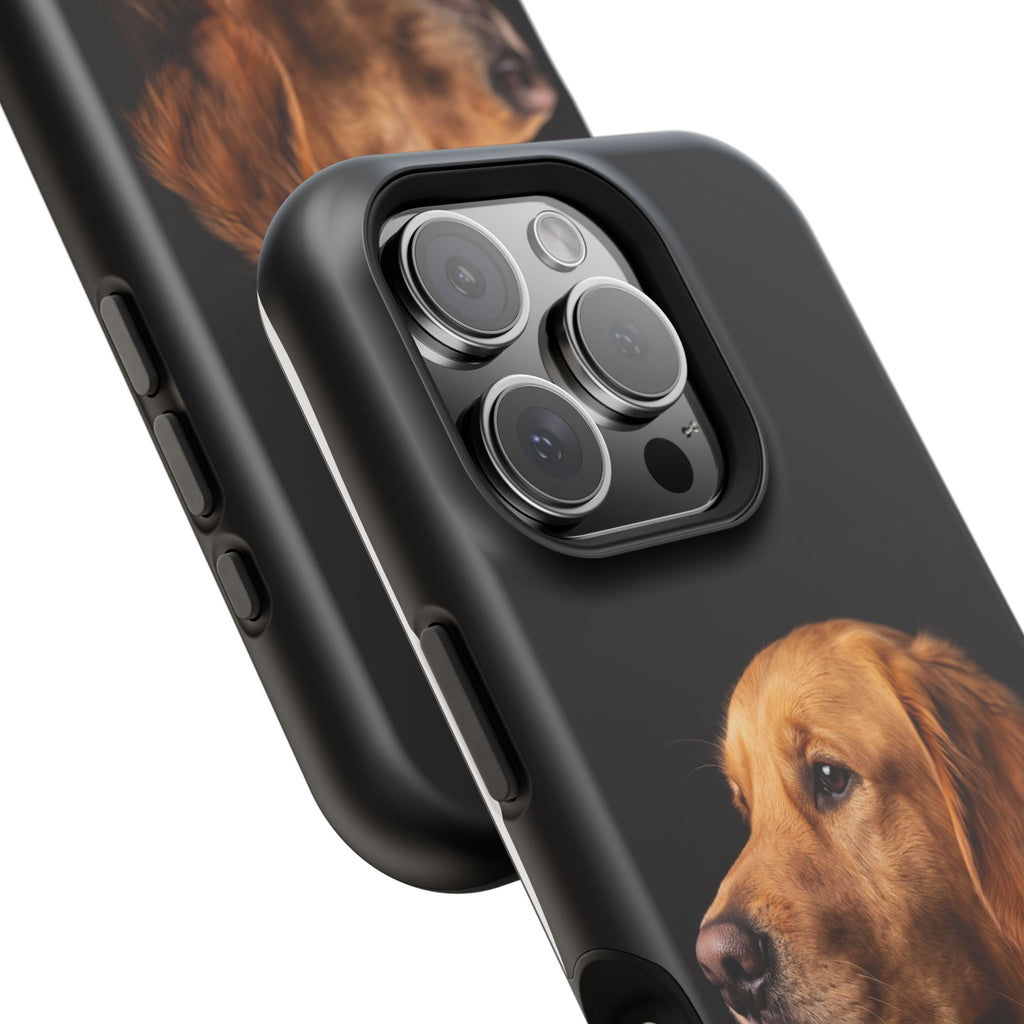 Golden Retriever Portrait Phone Case — Impact-Resistant Wireless Charging Cover