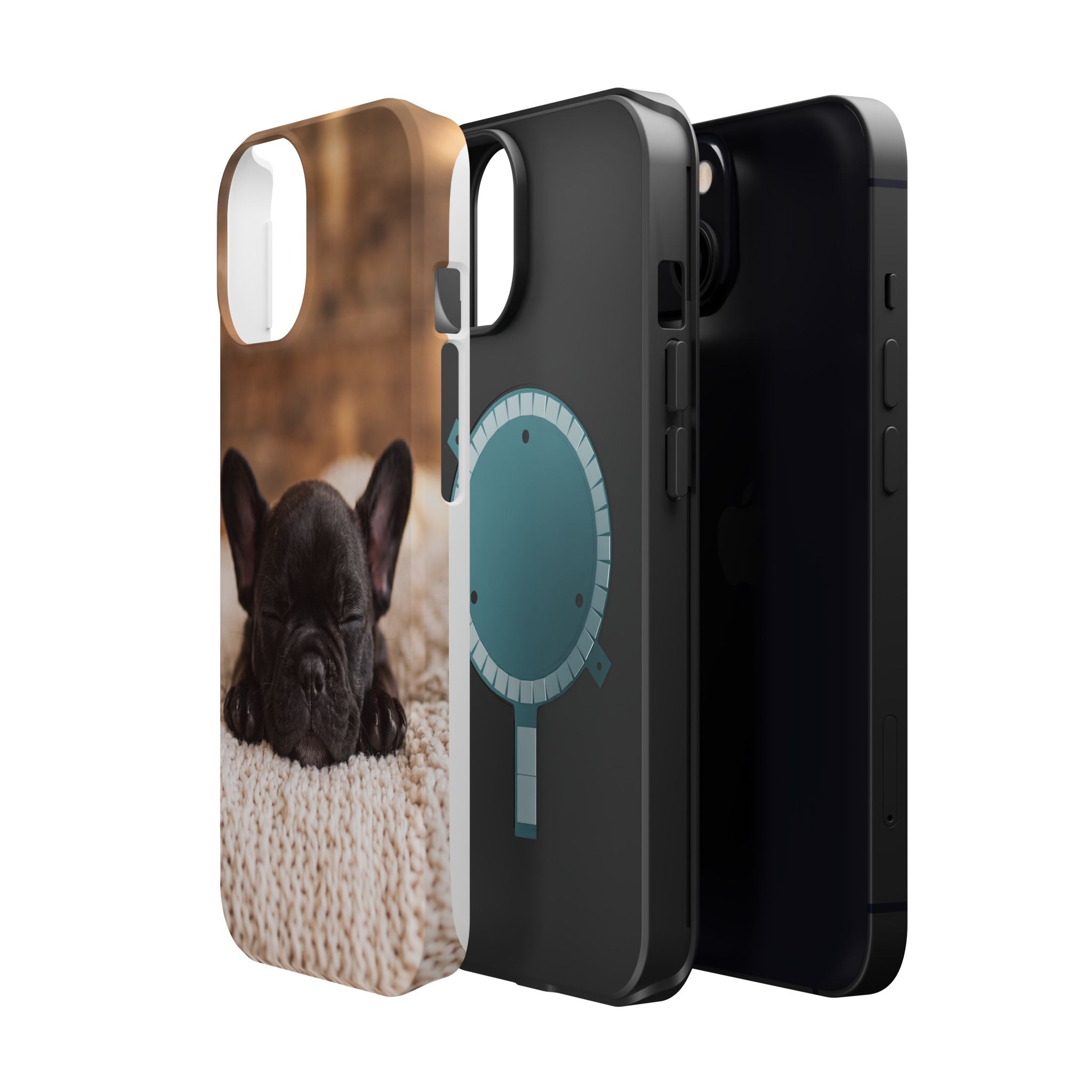 Sleepy French Bulldog Phone Case — Impact-Resistant Wireless Charging Cover